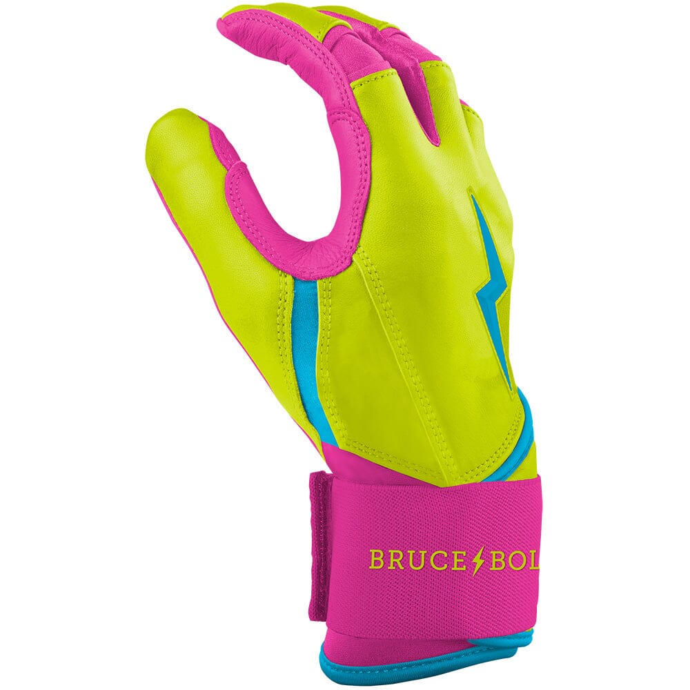 Bear Series Long Cuff Batting Gloves - Caribbean Yellow- thumb 5