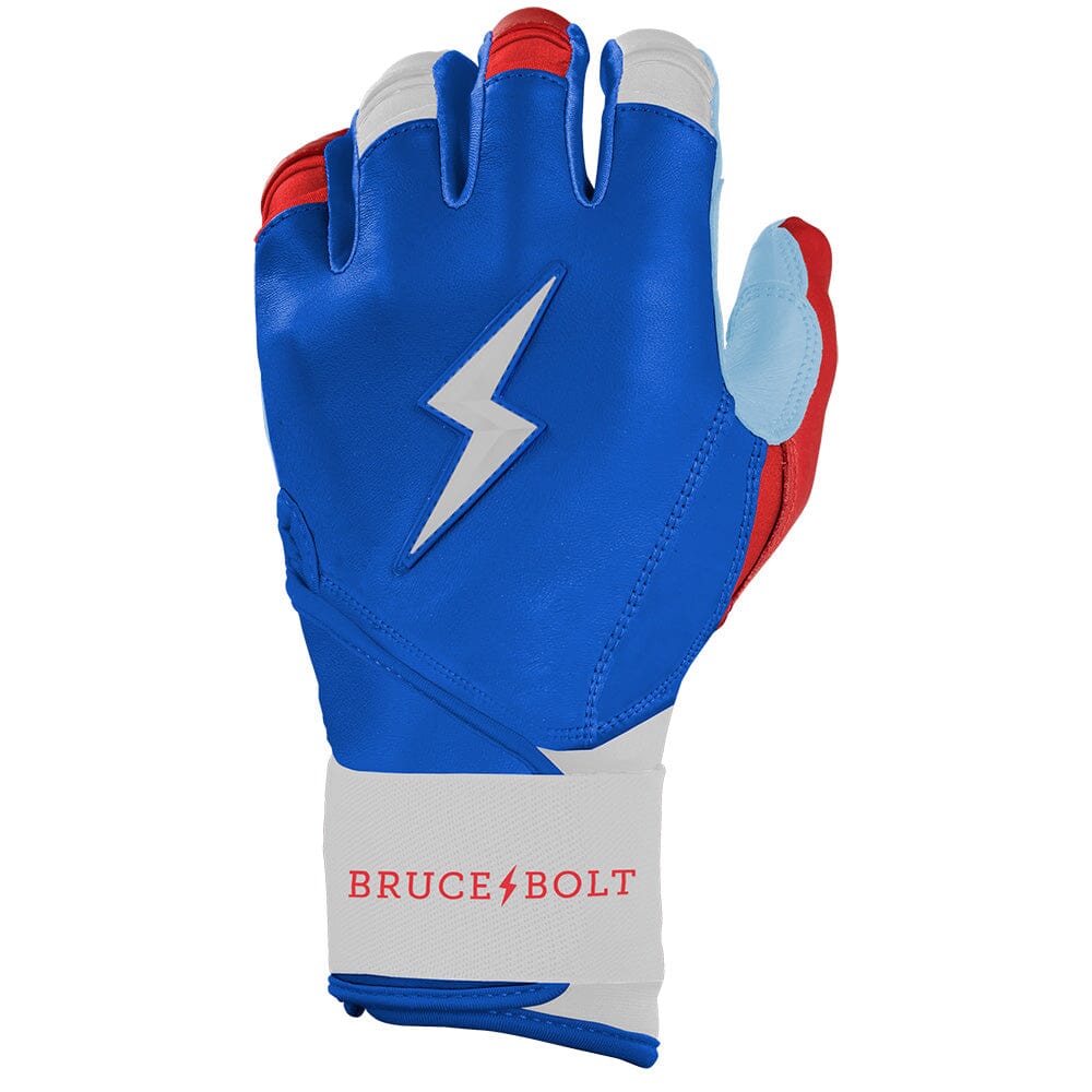 Bear Series Long Cuff Batting Gloves - Red, White & Blue- thumb 3