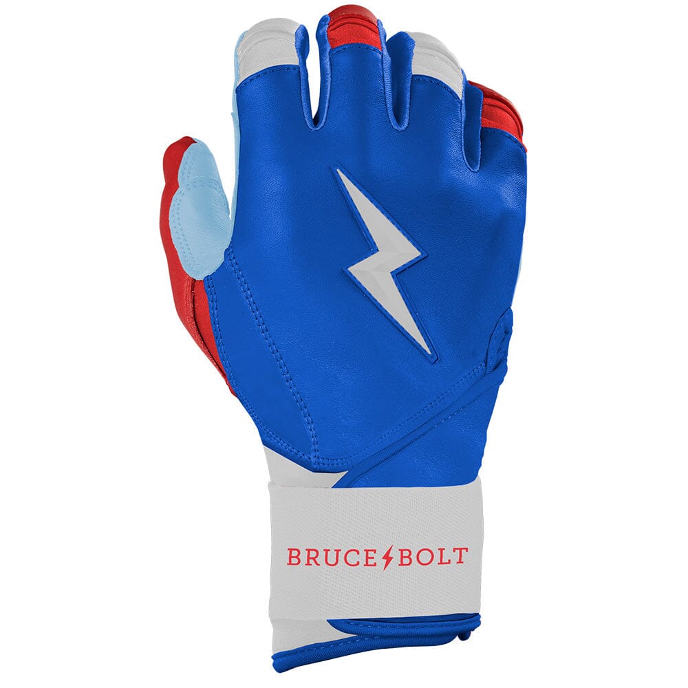 Bear Series Long Cuff Batting Gloves - Red, White & Blue- thumb 4