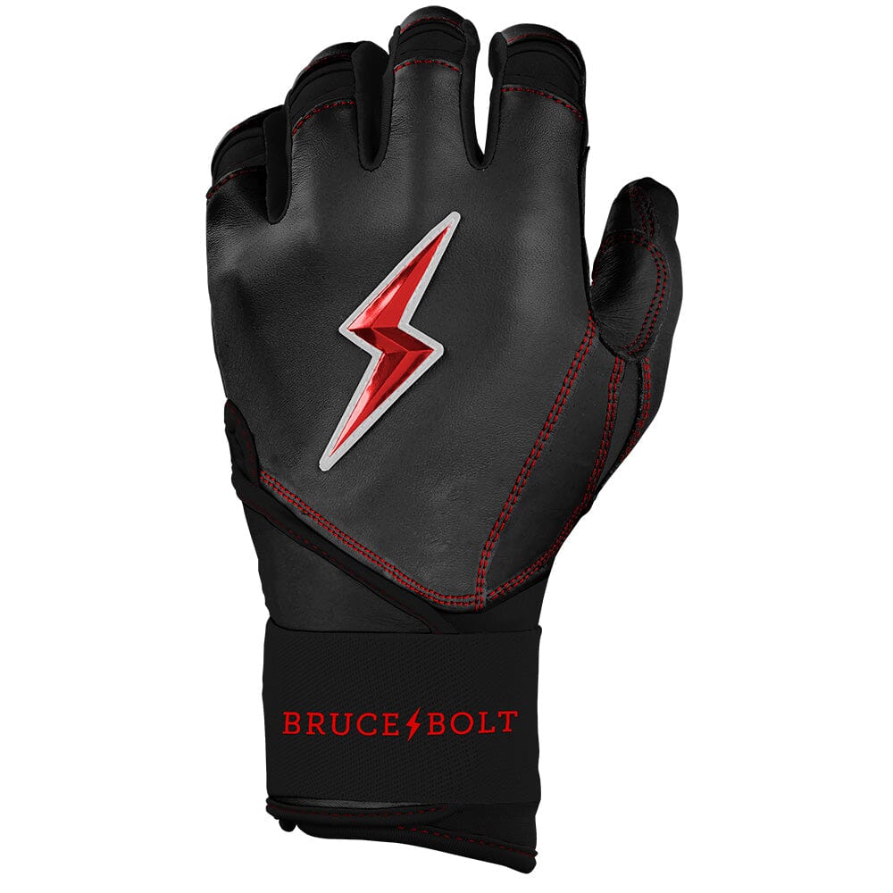 Bear Series Long Cuff Batting Gloves - Black- thumb 3