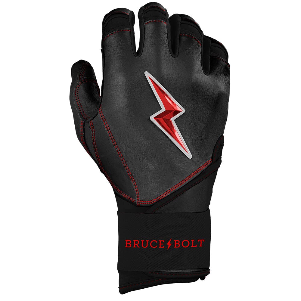 Bear Series Long Cuff Batting Gloves - Black- thumb 4