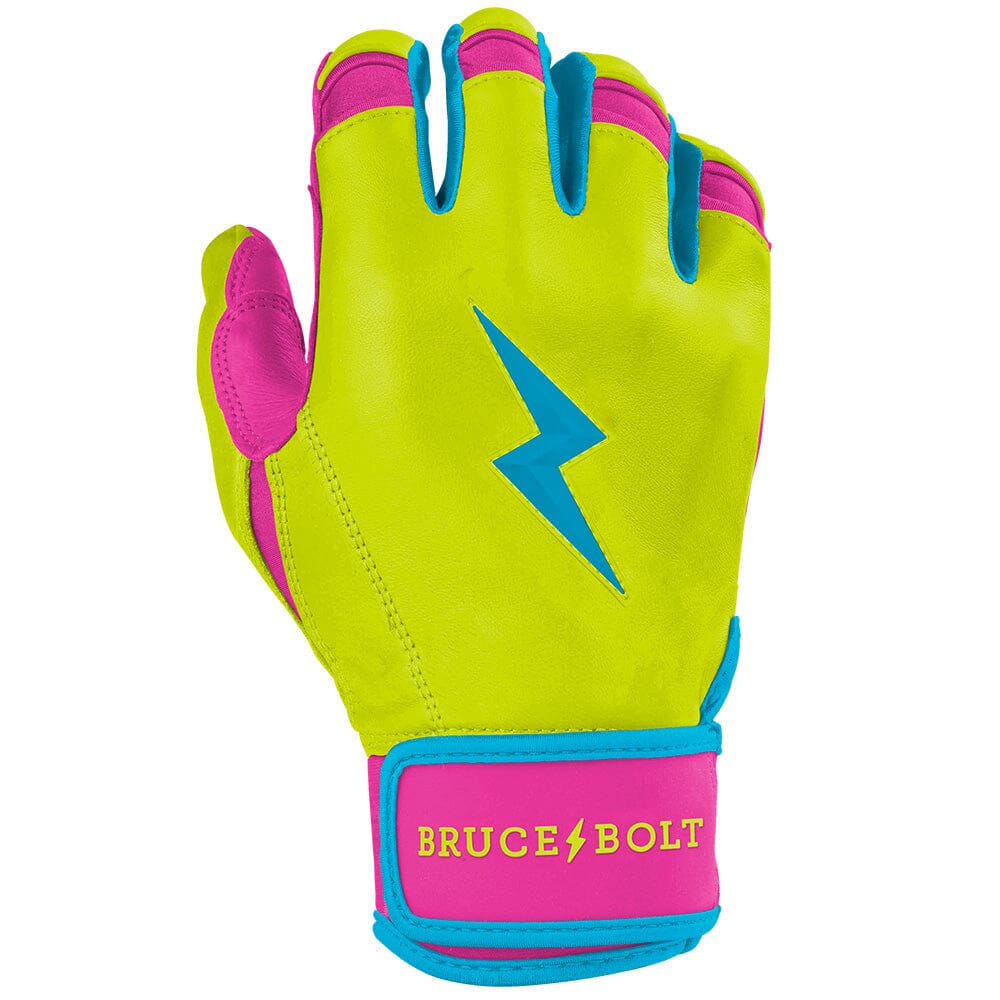 Bear Series Short Cuff Batting Gloves - Caribbean Yellow- thumb 4