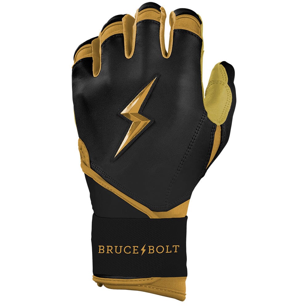 Gold Series Long Cuff Batting Gloves - Black/Gold- thumb 3