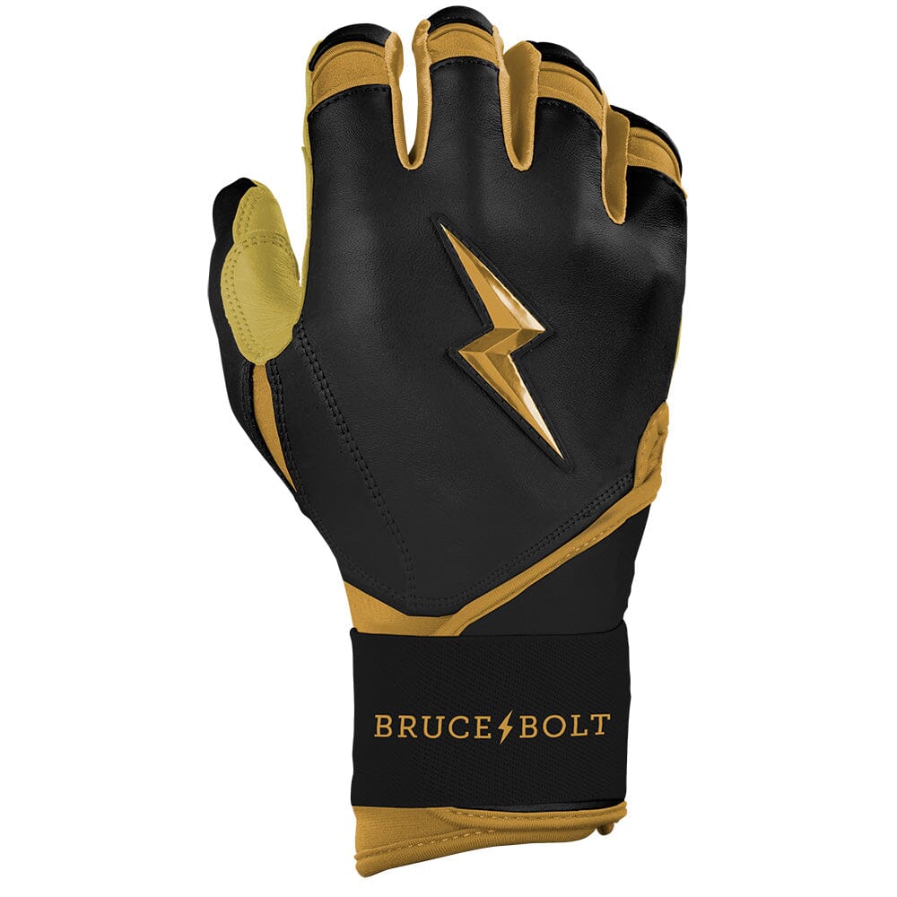 Gold Series Long Cuff Batting Gloves - Black/Gold- thumb 4