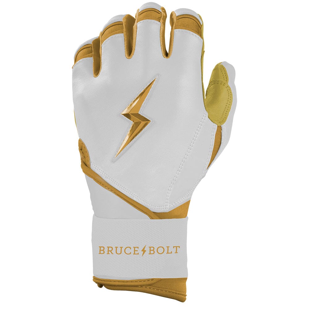 Gold Series Long Cuff Batting Gloves - White/Gold- thumb 3