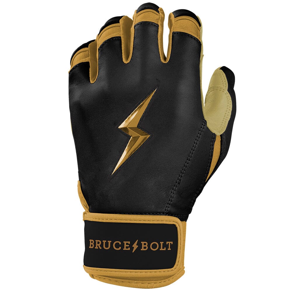 Gold Series Short Cuff Batting Gloves - Black/Gold- thumb 3