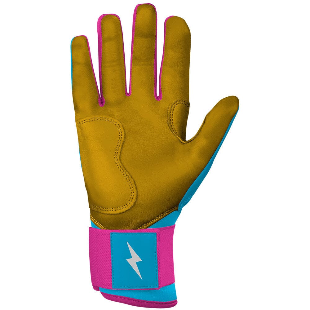 Harrison Bader Signature Series Long Cuff Batting Gloves - Blue/Pink- quickbuy
