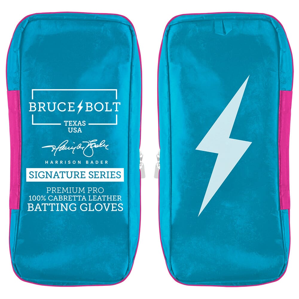 Harrison Bader Signature Series Long Cuff Batting Gloves - Blue/Pink- thumb 9