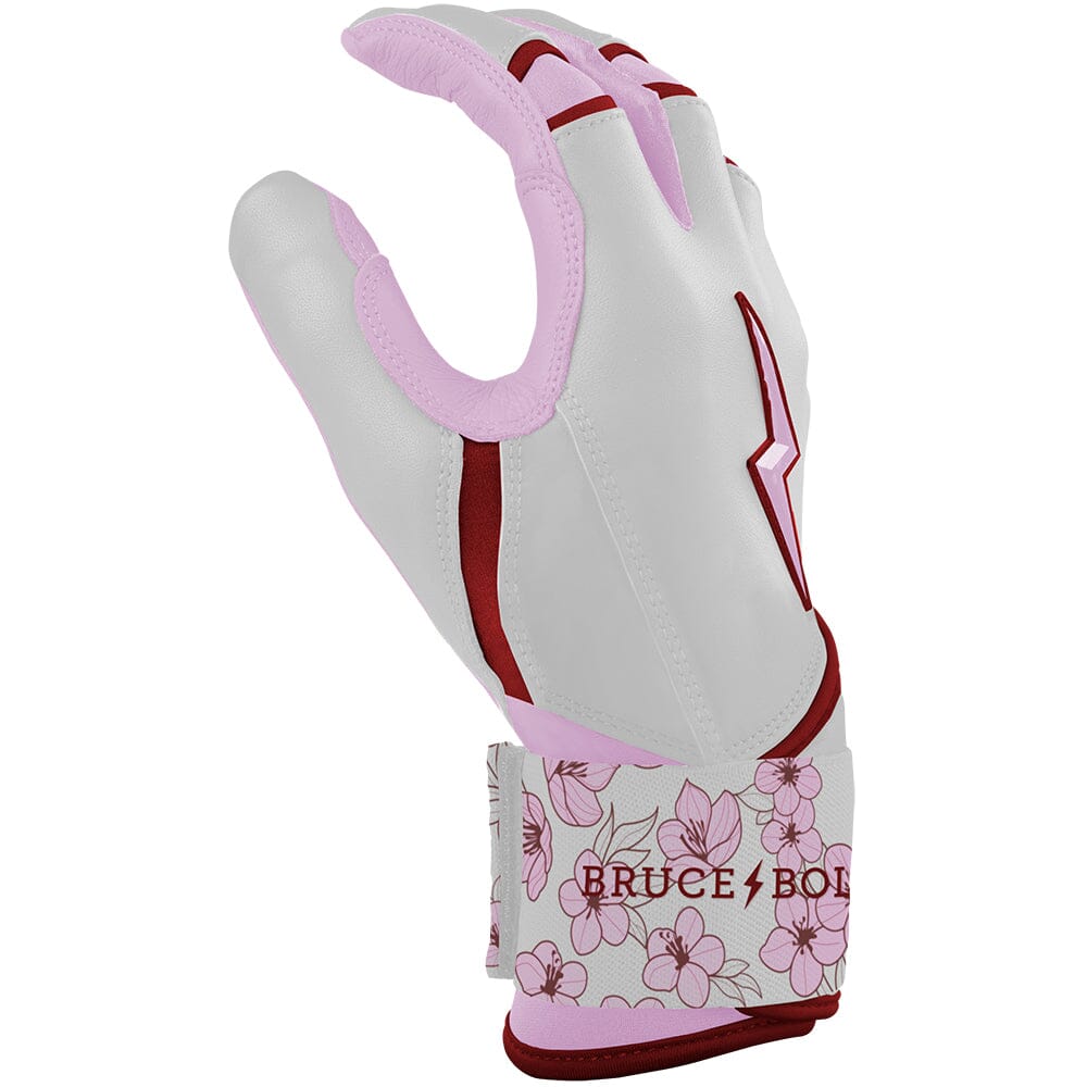 Lars Nootbaar Signature Series Long Cuff Batting Gloves - White/Pink- thumb 5