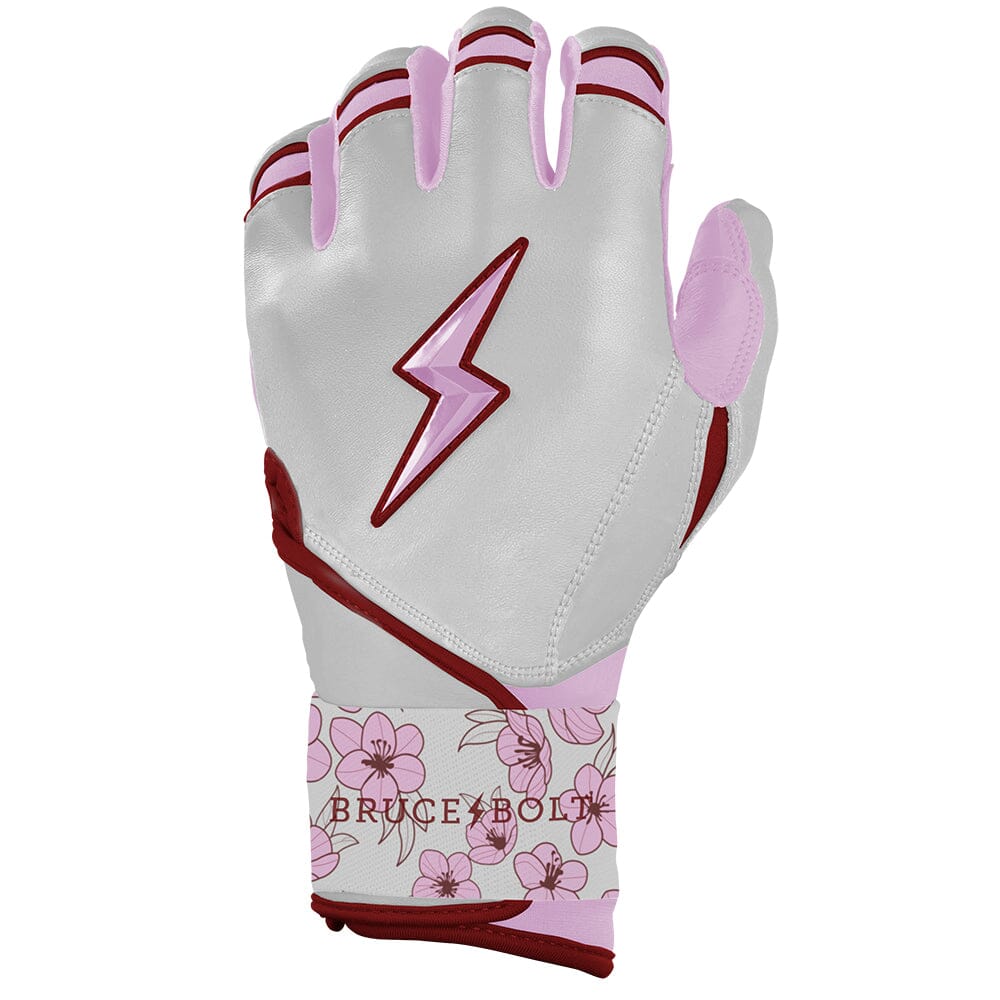 Lars Nootbaar Signature Series Long Cuff Batting Gloves - White/Pink- thumb 3