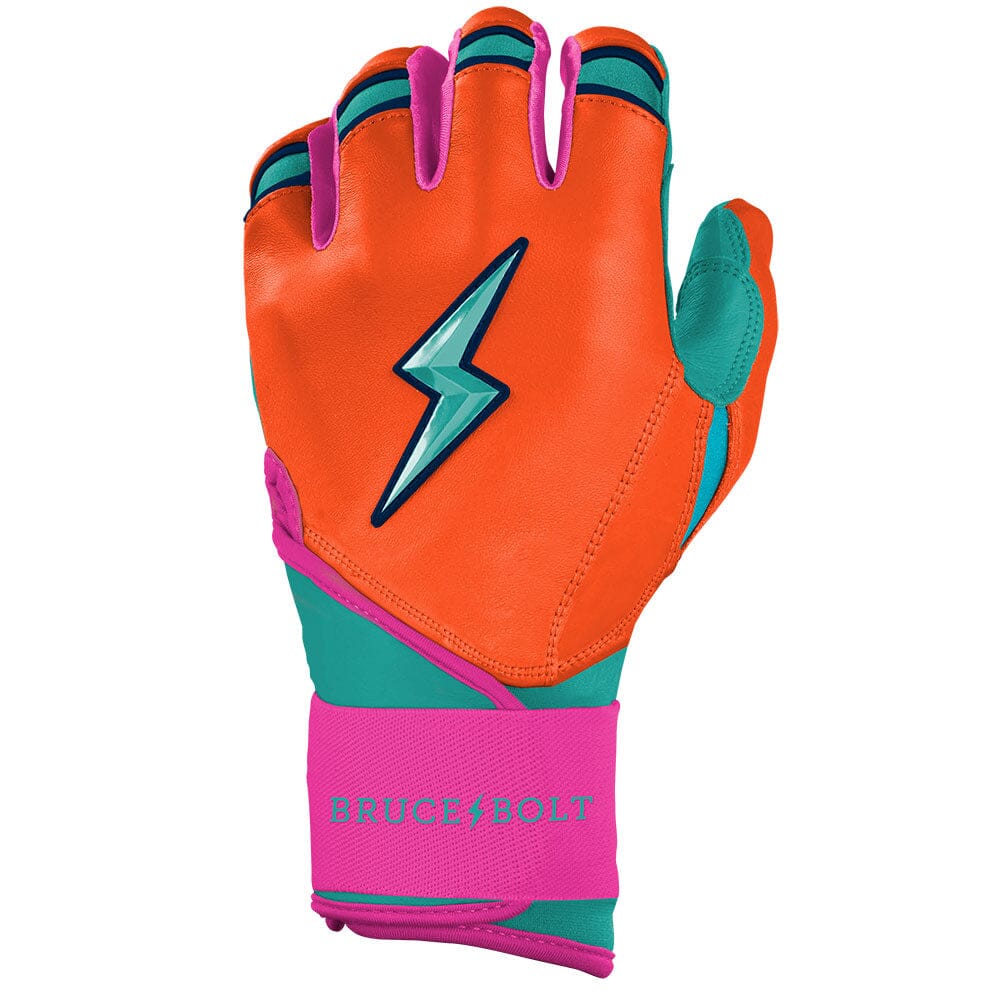 Fernando Tatis Jr. Signature Series Long Cuff Batting Gloves - Aqua/Orange- thumb 3