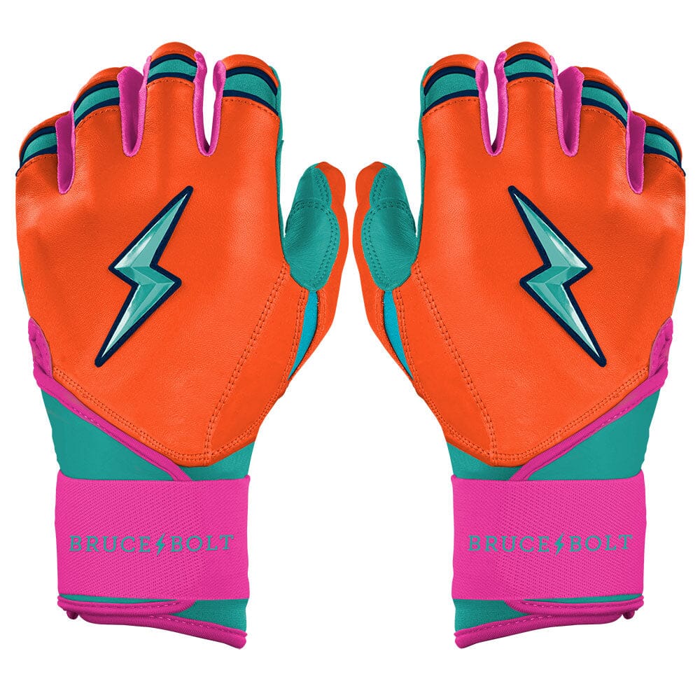Fernando Tatis Jr. Signature Series Long Cuff Batting Gloves - Aqua/Orange- quickbuy