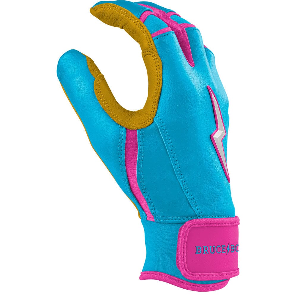 Harrison Bader Signature Series Short Cuff Batting Gloves - Blue/Pink- thumb 5