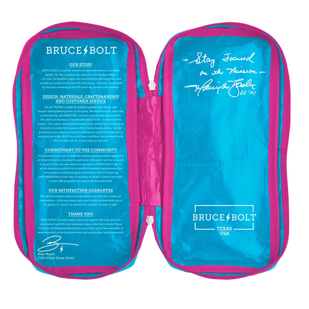 Harrison Bader Signature Series Short Cuff Batting Gloves - Blue/Pink- thumb 7