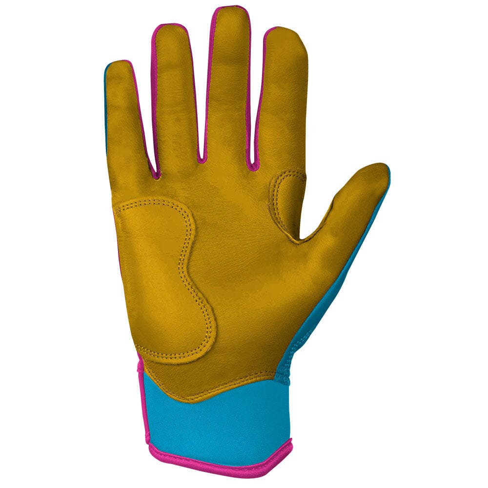 Harrison Bader Signature Series Short Cuff Batting Gloves - Blue/Pink- quickbuy