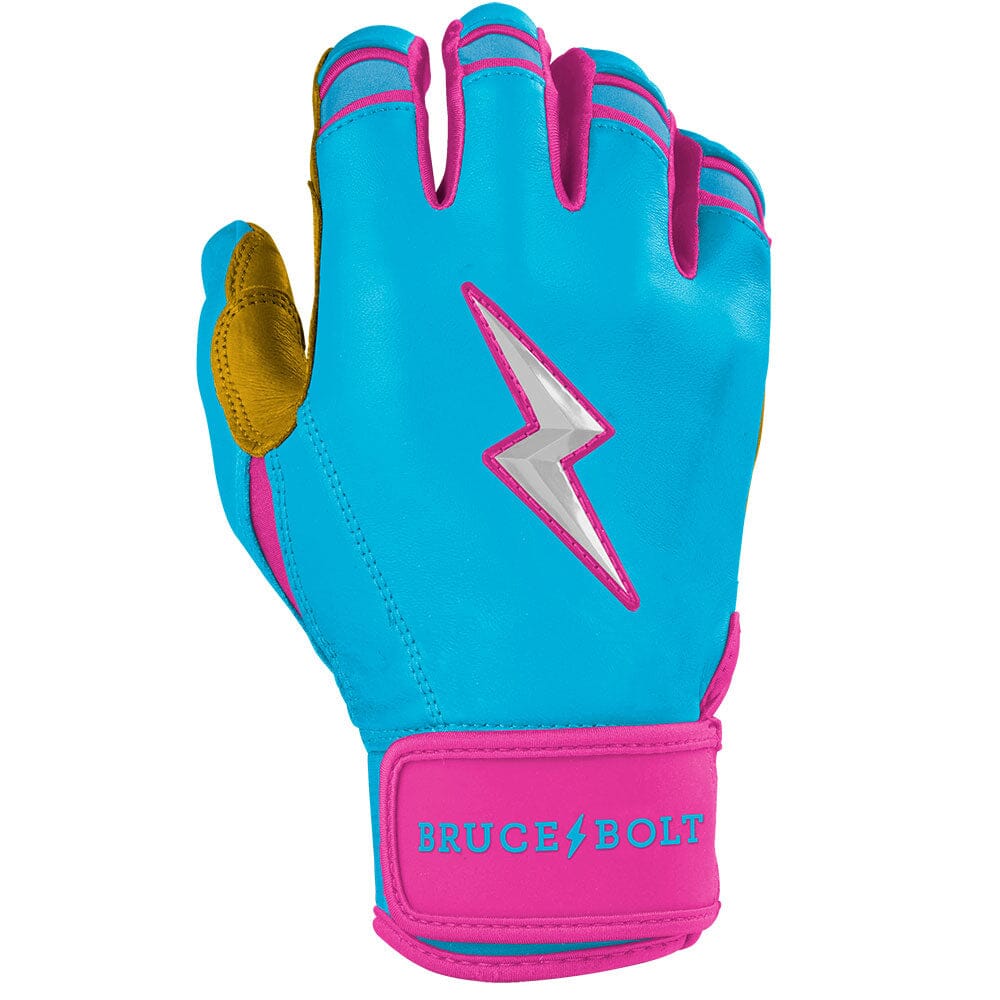 Harrison Bader Signature Series Short Cuff Batting Gloves - Blue/Pink- thumb 4