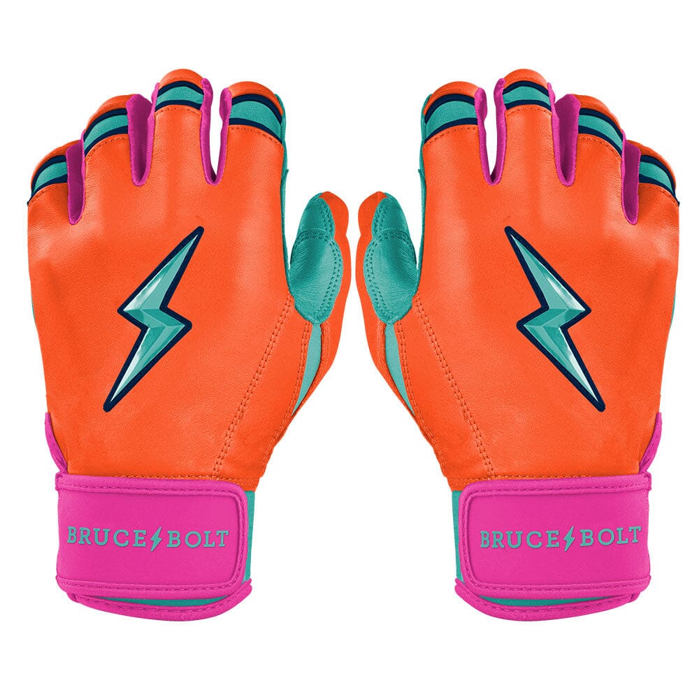 Fernando Tatis Jr. Signature Series Short Cuff Batting Gloves - Aqua/Orange- quickbuy
