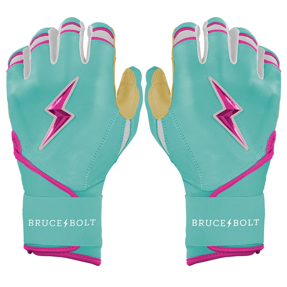 Fernando Tatis Jr. Signature Series Long Cuff Batting Gloves - Mint/Pink- thumb 1