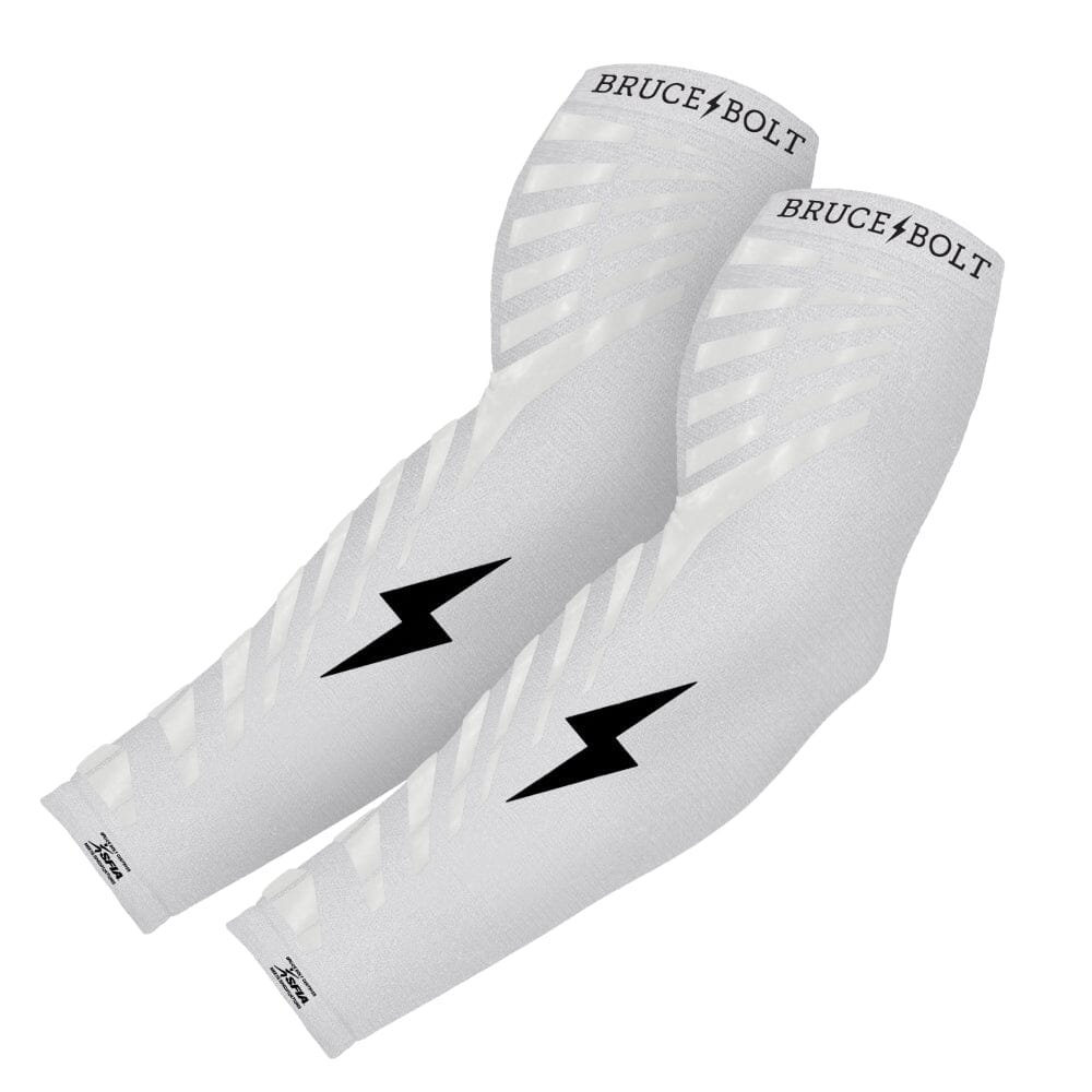 Tackified Compression Premium Arm Sleeves (Pair) - White- quickbuy