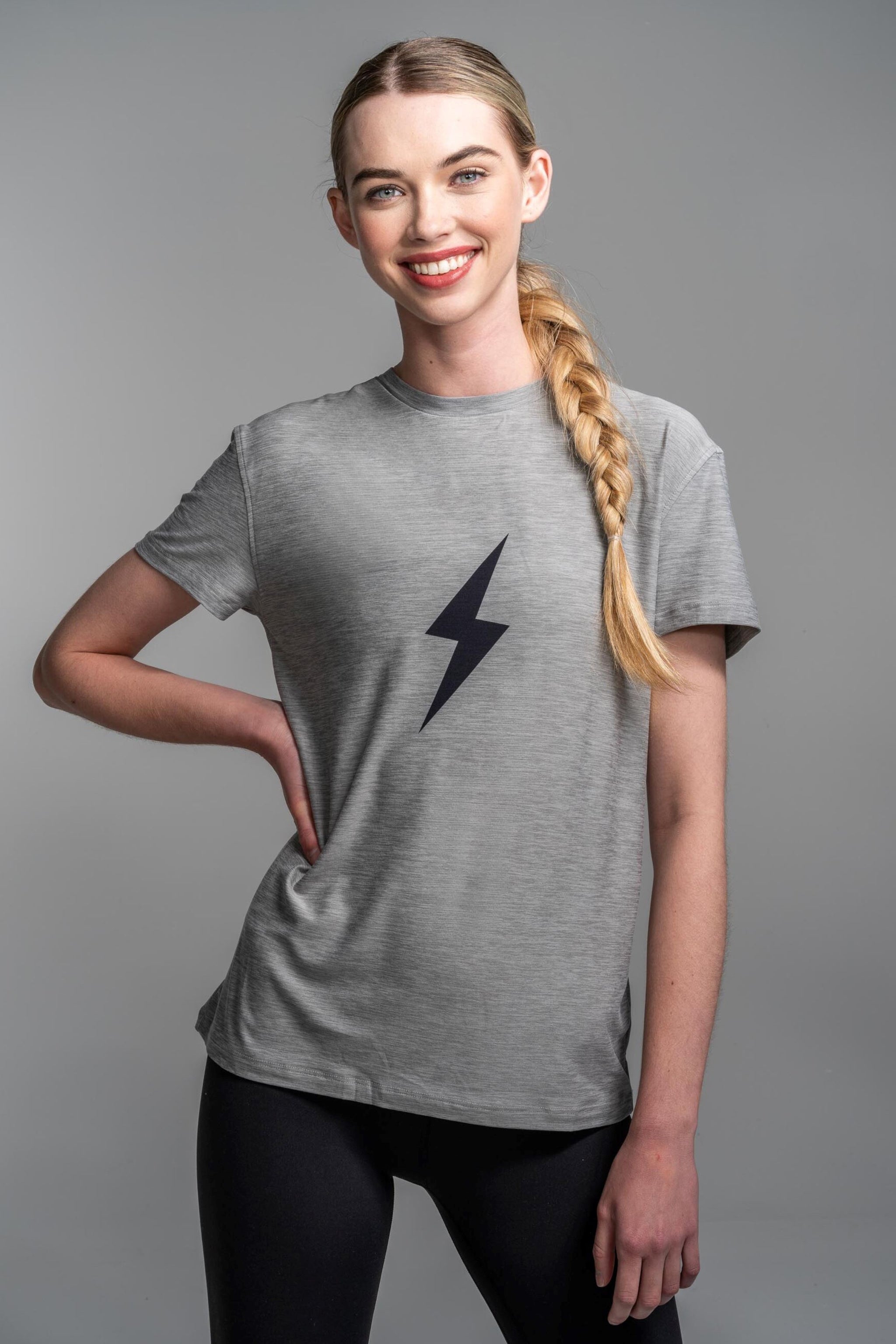 Women's SuperSoft BOLT Short Sleeve Shirt - Grey- quickbuy