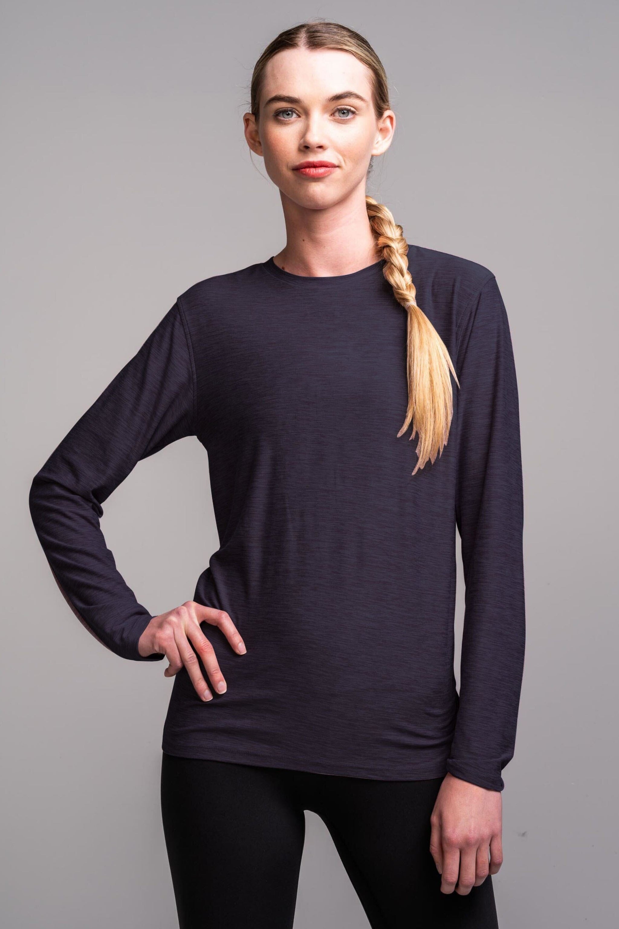Women's SuperSoft Long Sleeve Shirt - Charcoal- quickbuy