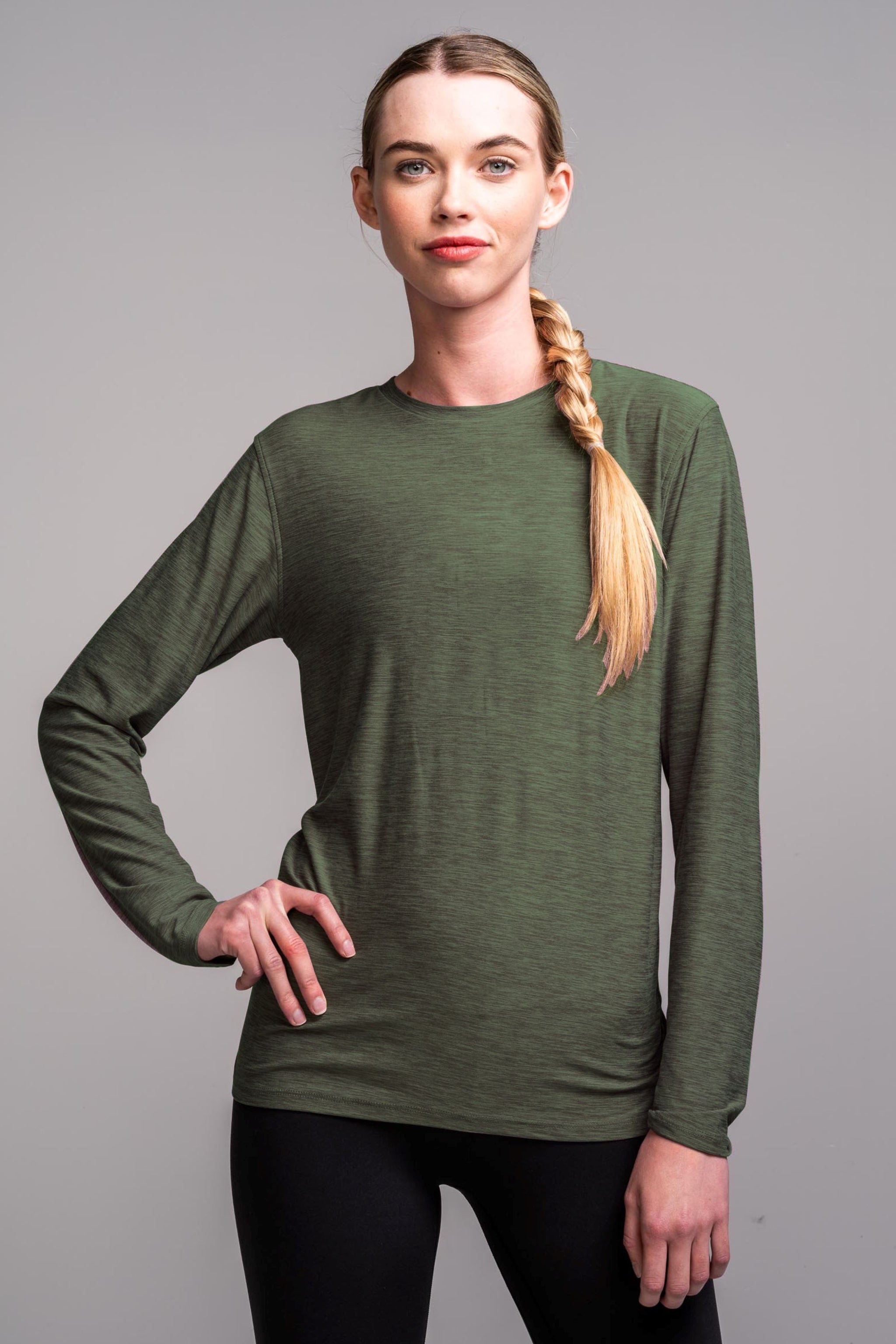 Women's SuperSoft Long Sleeve Shirt - Olive Green- quickbuy