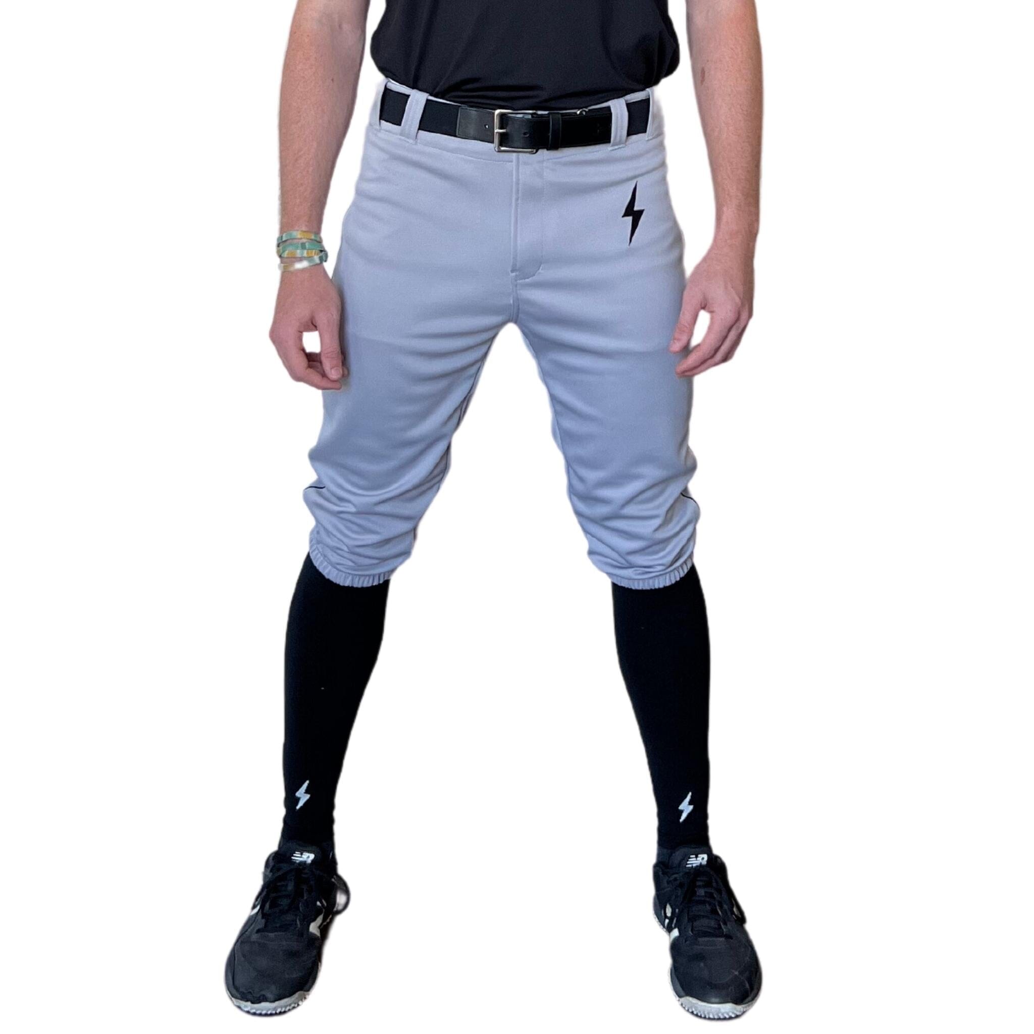 Premium Pro Baseball Knicker Pant w/ Piping - Grey/Black- quickbuy