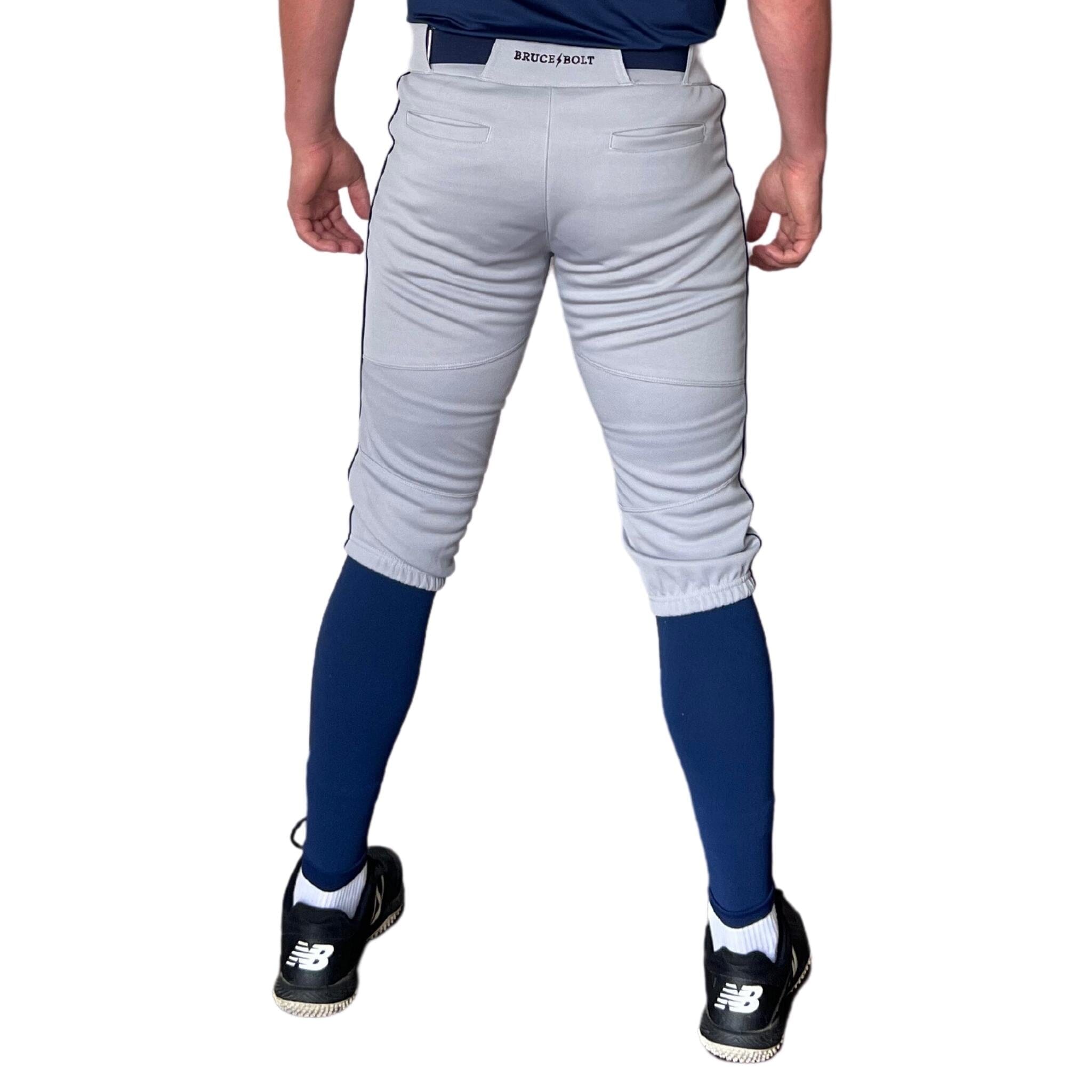 Premium Pro Baseball Knicker Pant w/ Piping - Grey/Navy- thumb 3