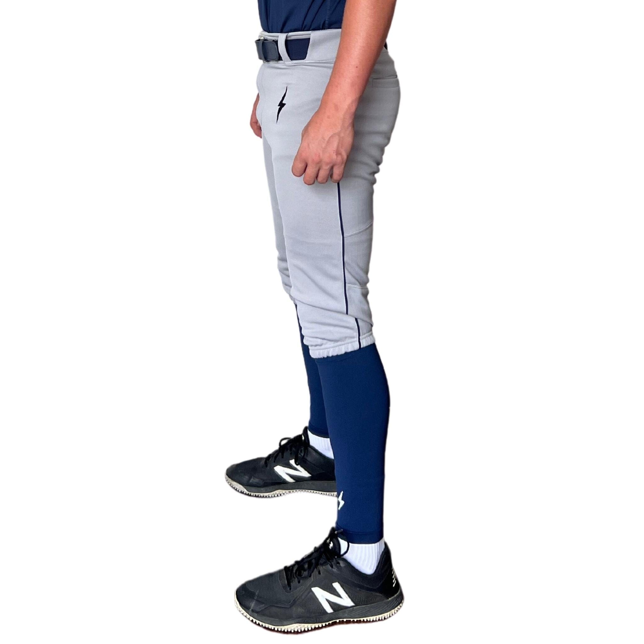 Premium Pro Baseball Knicker Pant w/ Piping - Grey/Navy- quickbuy