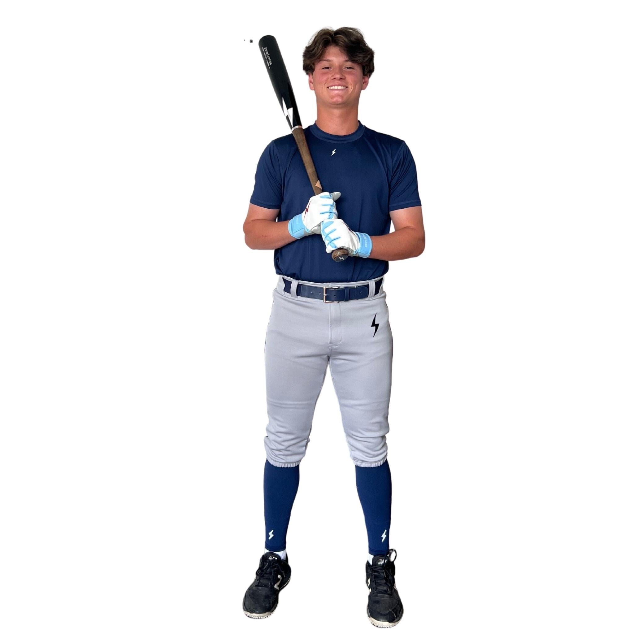Premium Pro Baseball Knicker Pant w/ Piping - Grey/Navy- thumb 4