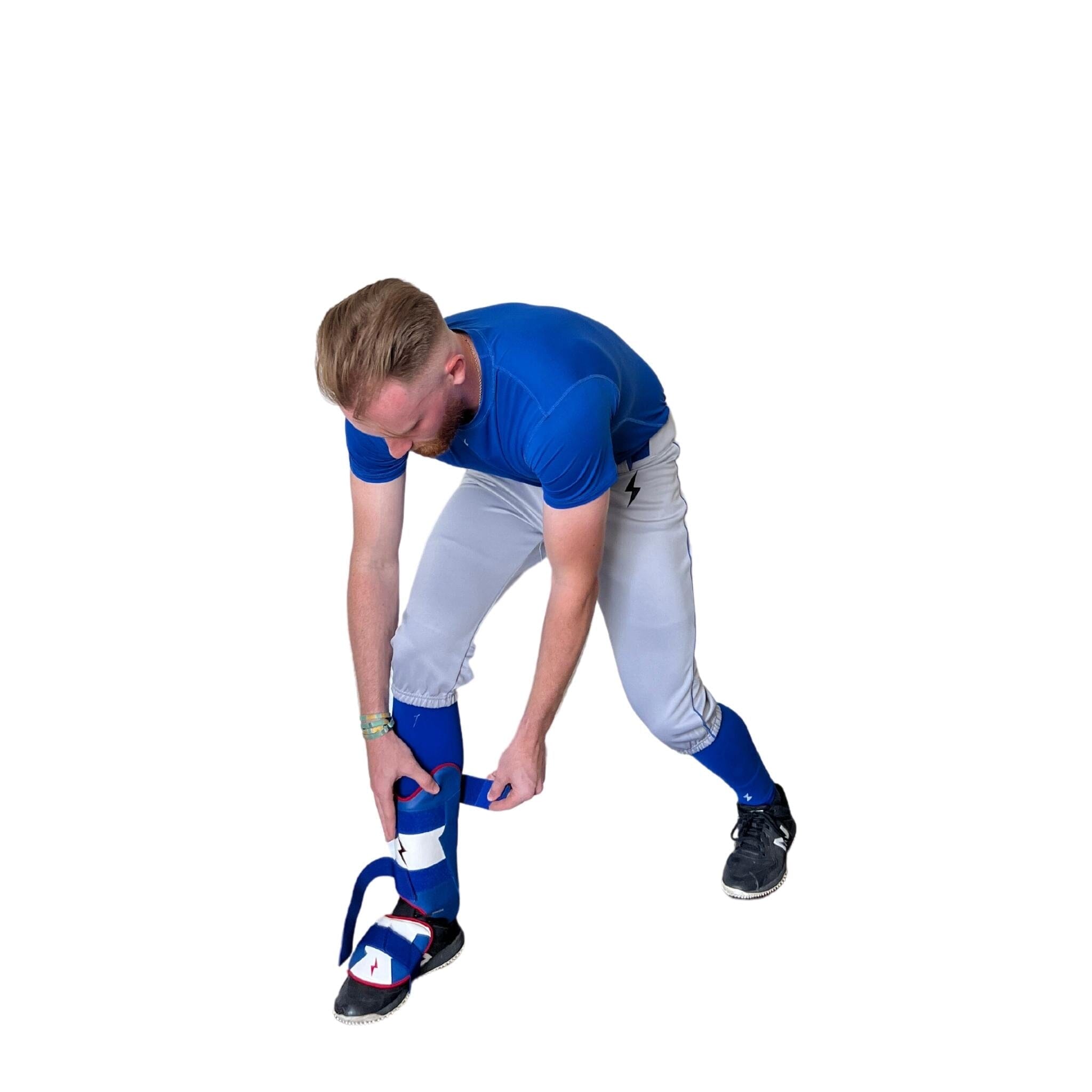 Premium Pro Baseball Knicker Pant w/ Piping - Grey/Royal Blue- thumb 4