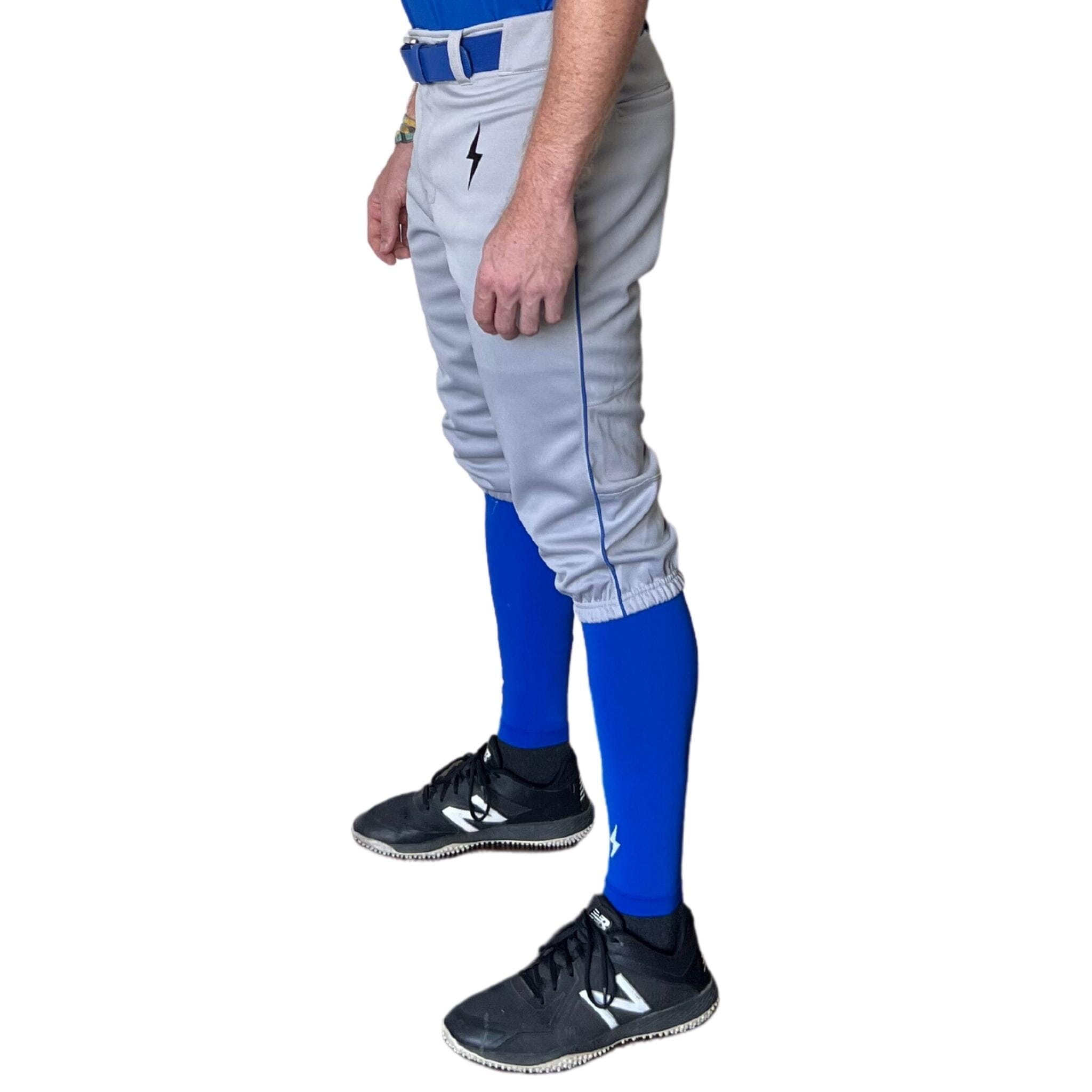 Premium Pro Baseball Knicker Pant w/ Piping - Grey/Royal Blue- quickbuy