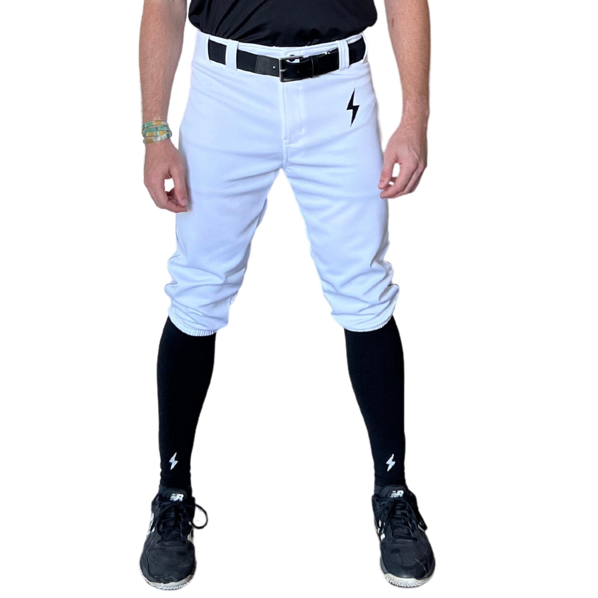 Premium Pro Baseball Knicker Pant w/ Piping - White/Black- quickbuy