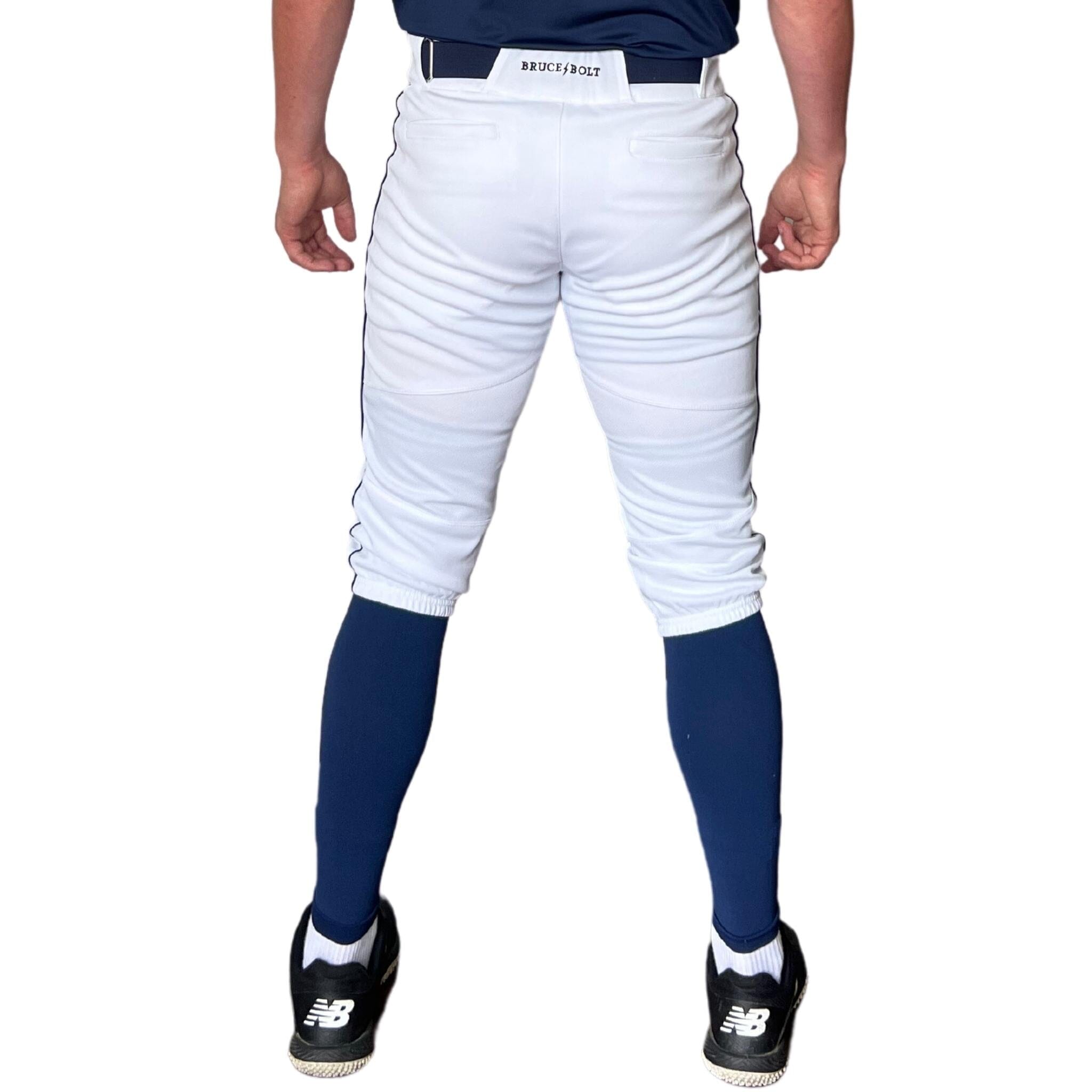 Premium Pro Baseball Knicker Pant w/ Piping - White/Navy- thumb 3