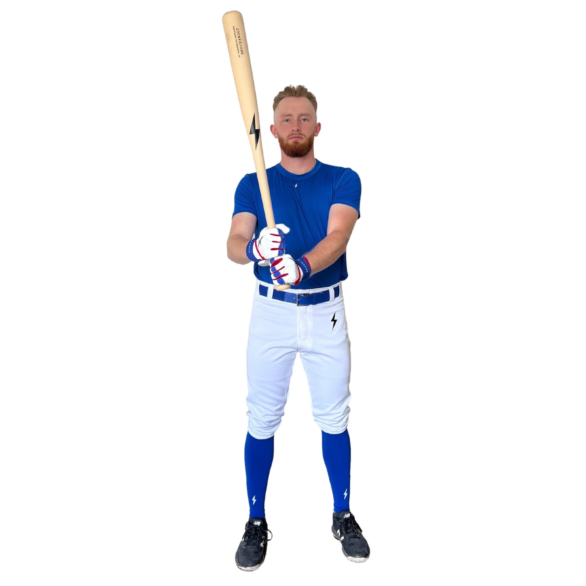 Premium Pro Baseball Knicker Pant w/ Piping - White/Royal Blue- thumb 4