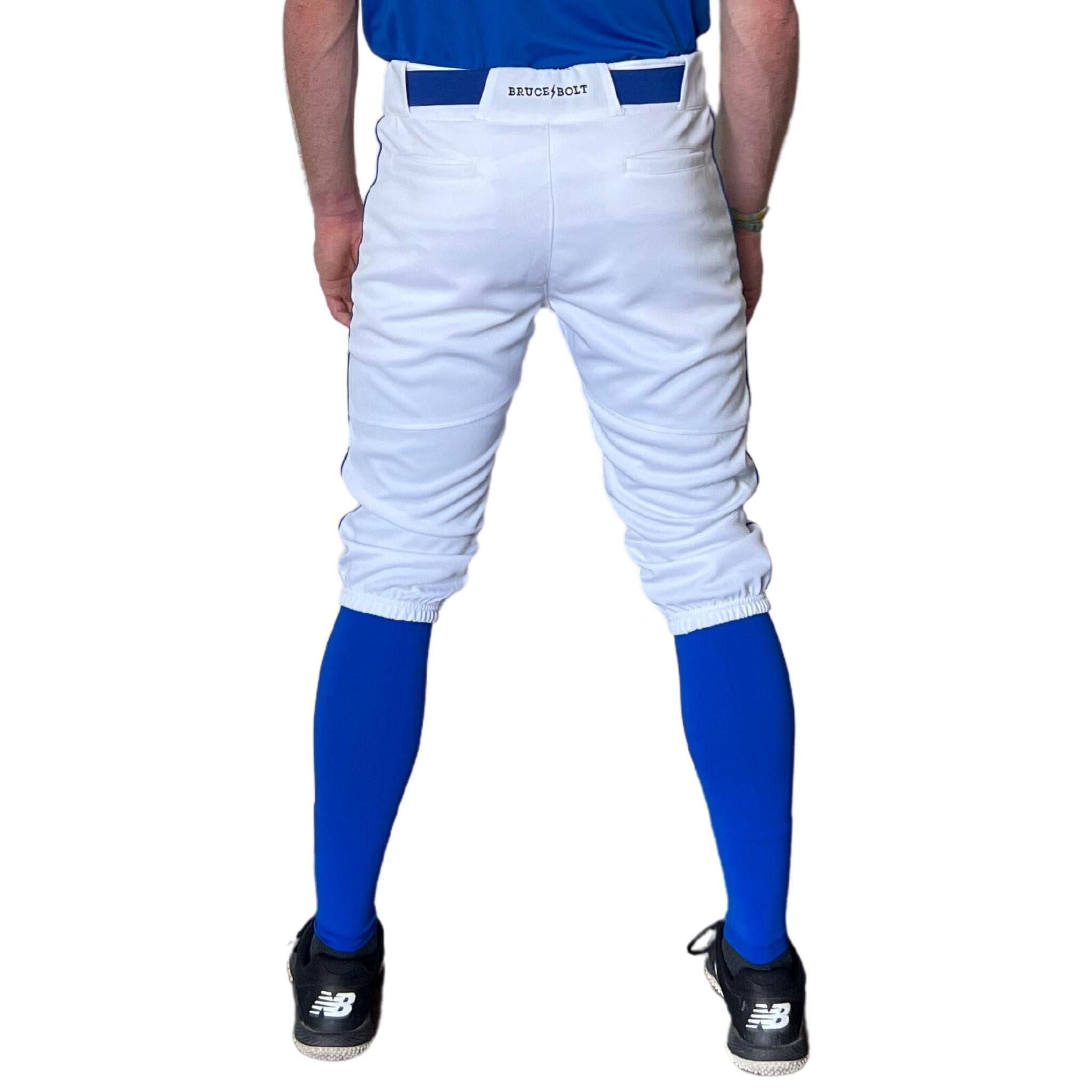 Premium Pro Baseball Knicker Pant w/ Piping - White/Royal Blue- thumb 3