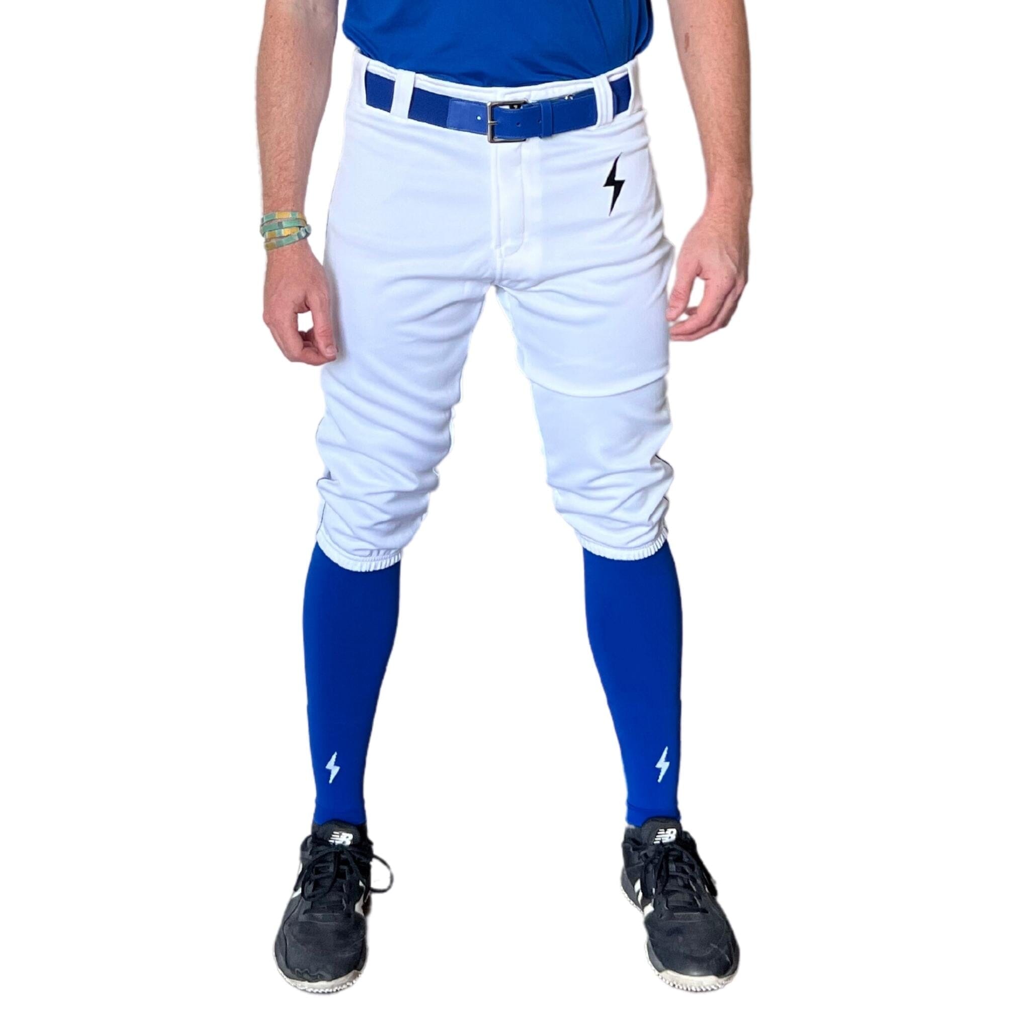 Premium Pro Baseball Knicker Pant w/ Piping - White/Royal Blue- quickbuy