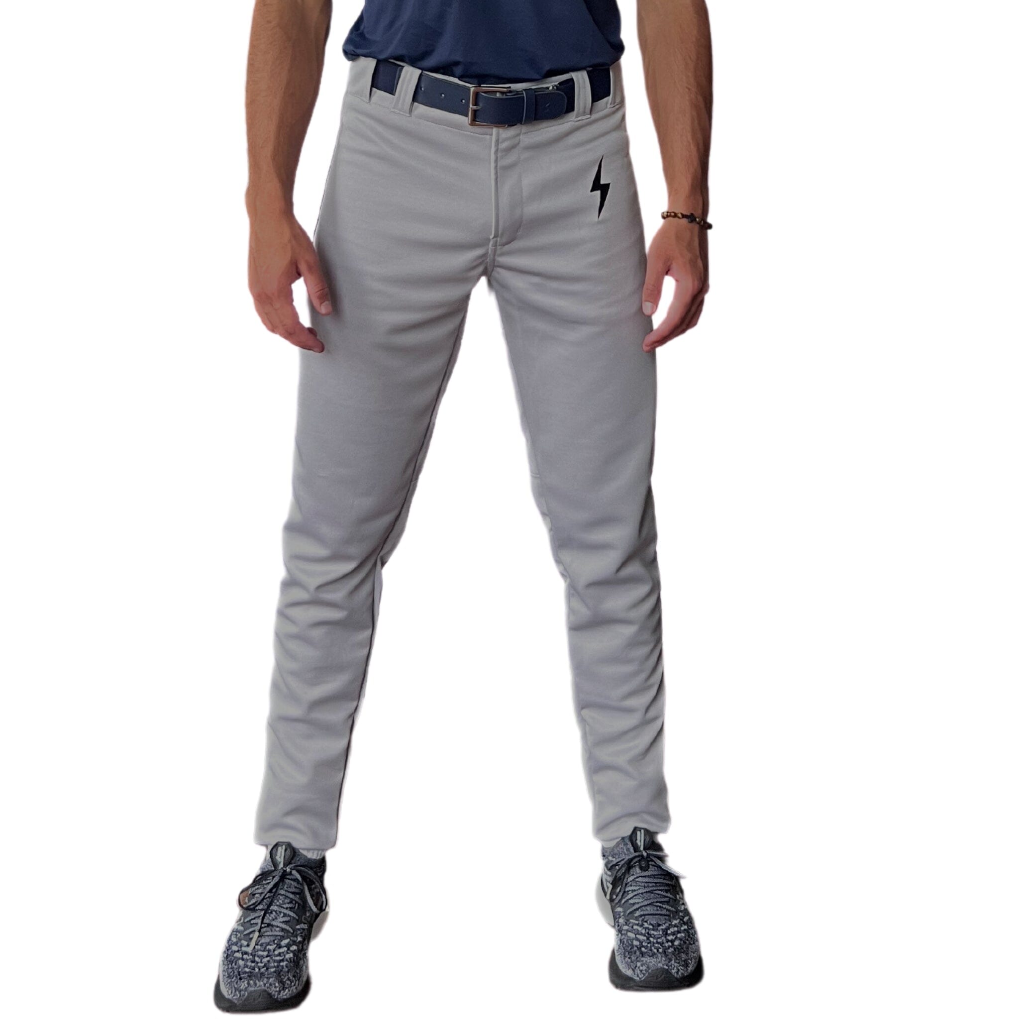Premium Pro Baseball Pant w/ Piping - Grey/Navy- quickbuy