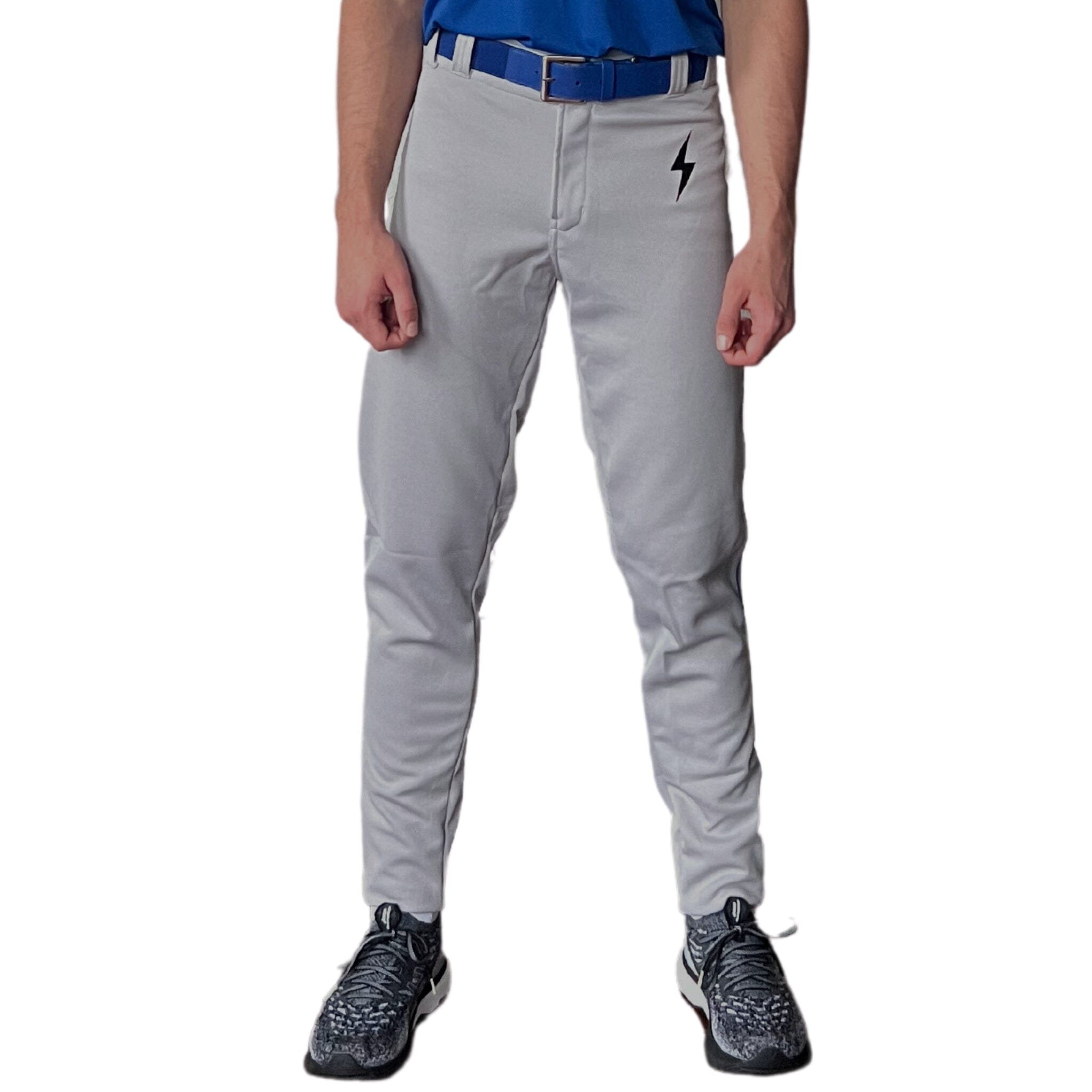 Premium Pro Baseball Pant w/ Piping - Grey/Royal Blue- quickbuy