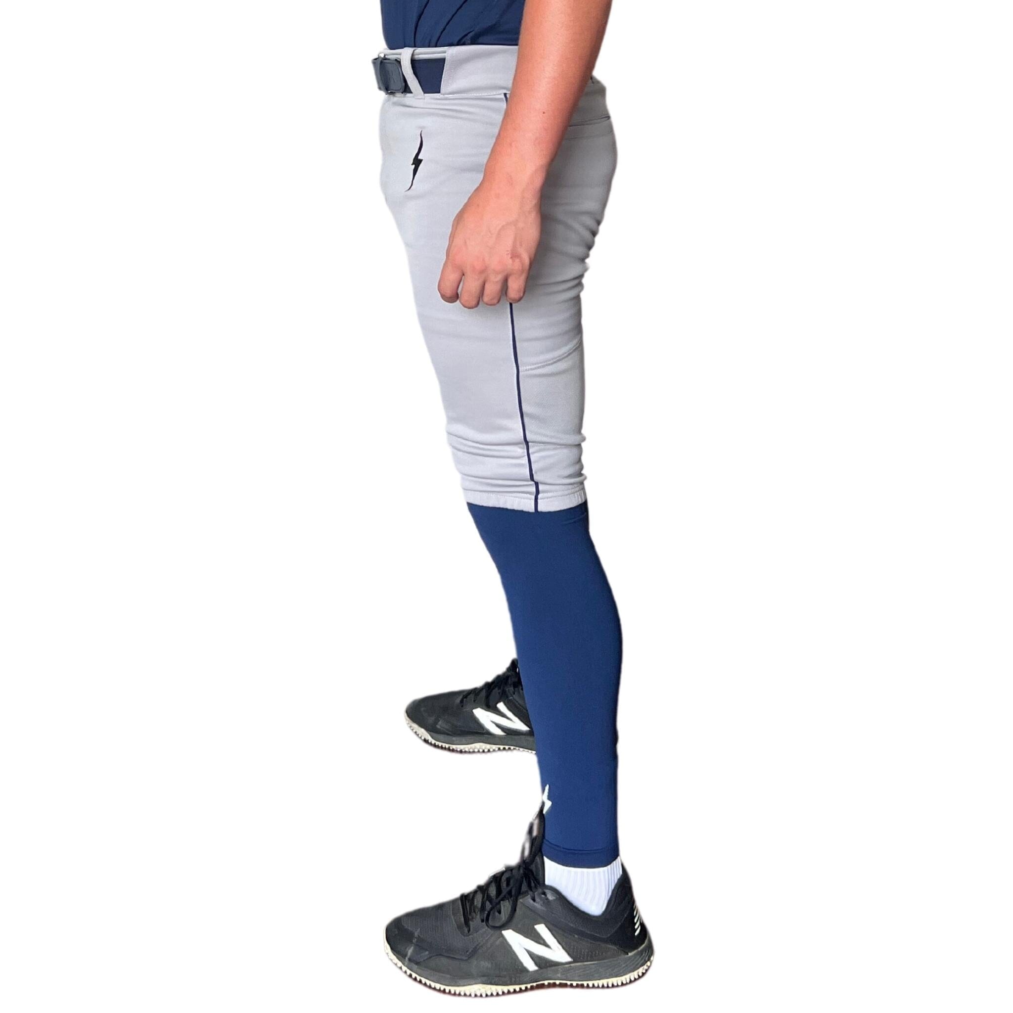 Premium Pro Baseball Short Pant w/ Piping - Grey/Navy- quickbuy