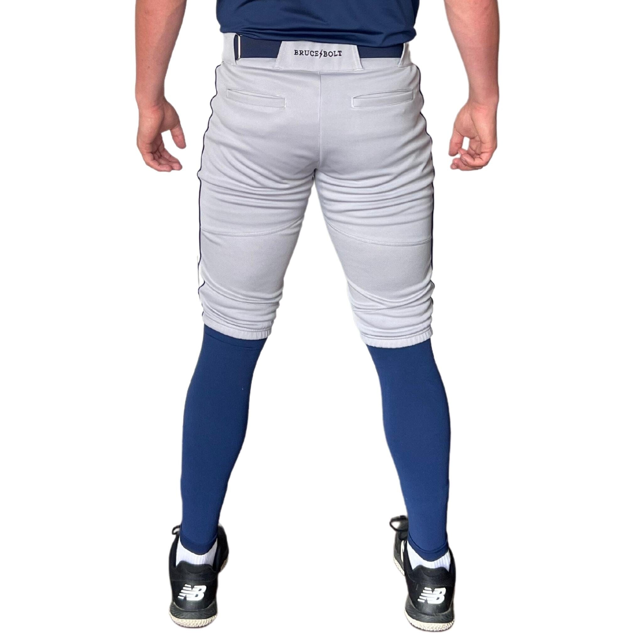Premium Pro Baseball Short Pant w/ Piping - Grey/Navy- thumb 3