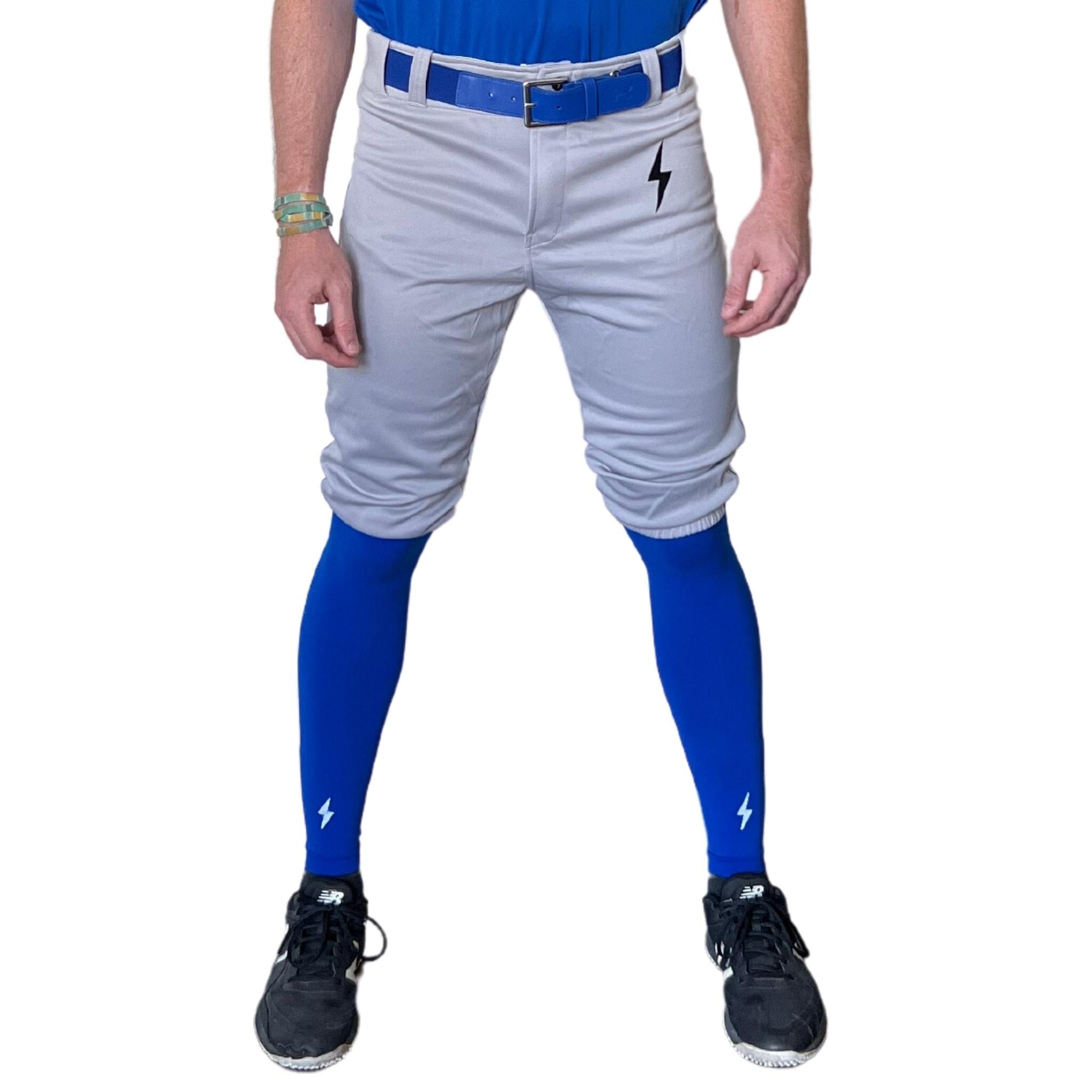 Premium Pro Baseball Short Pant w/ Piping - Grey/Royal Blue- quickbuy