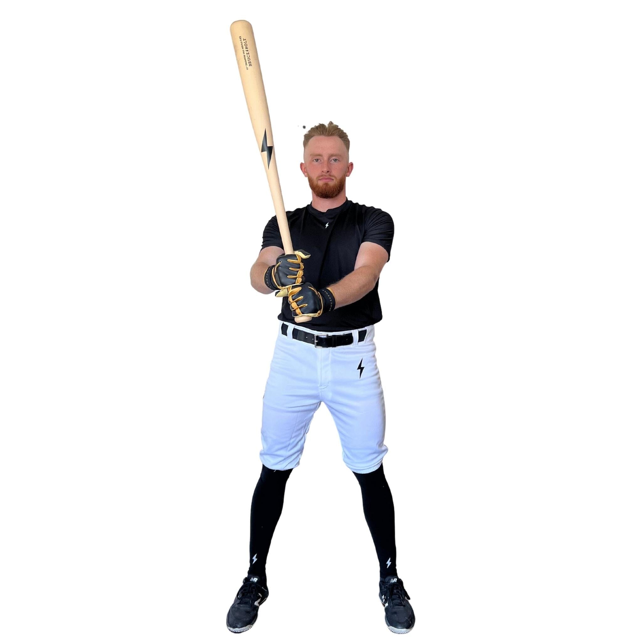 Premium Pro Baseball Short Pant w/ Piping - White/Black- thumb 4