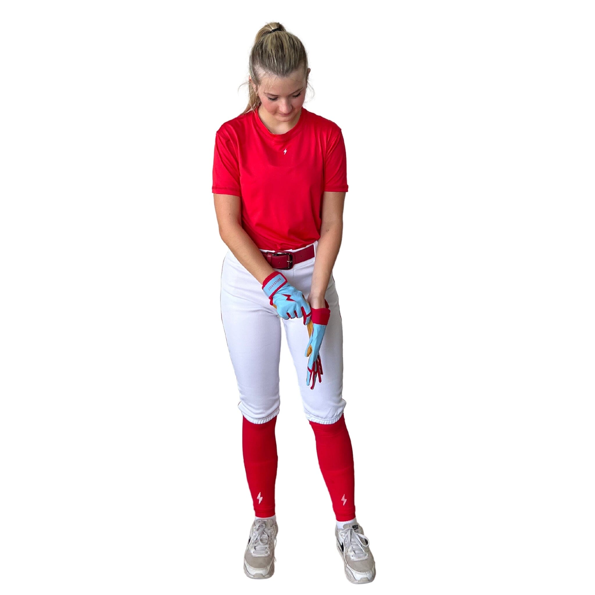 Premium Pro Softball Knicker Pant w/ Piping - White/Red- thumb 5