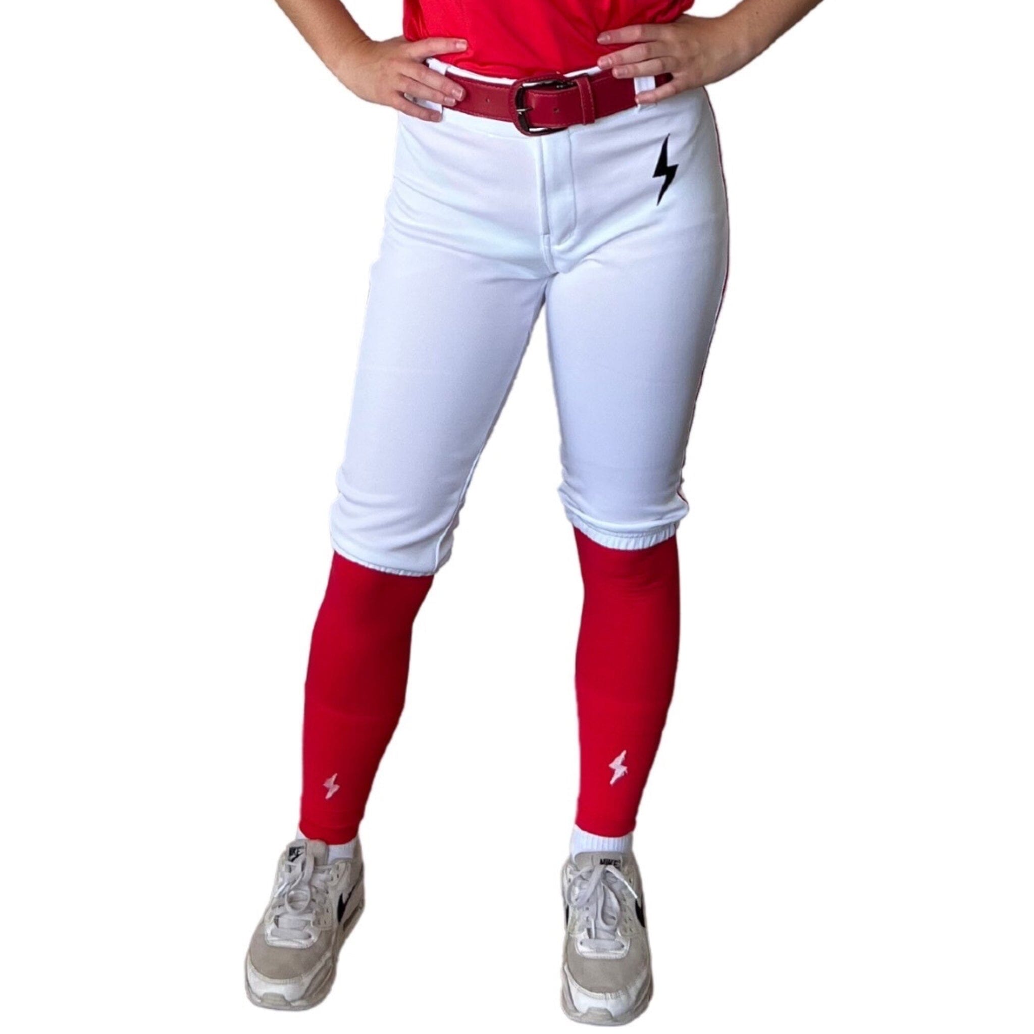 Premium Pro Softball Knicker Pant w/ Piping - White/Red- thumb 4
