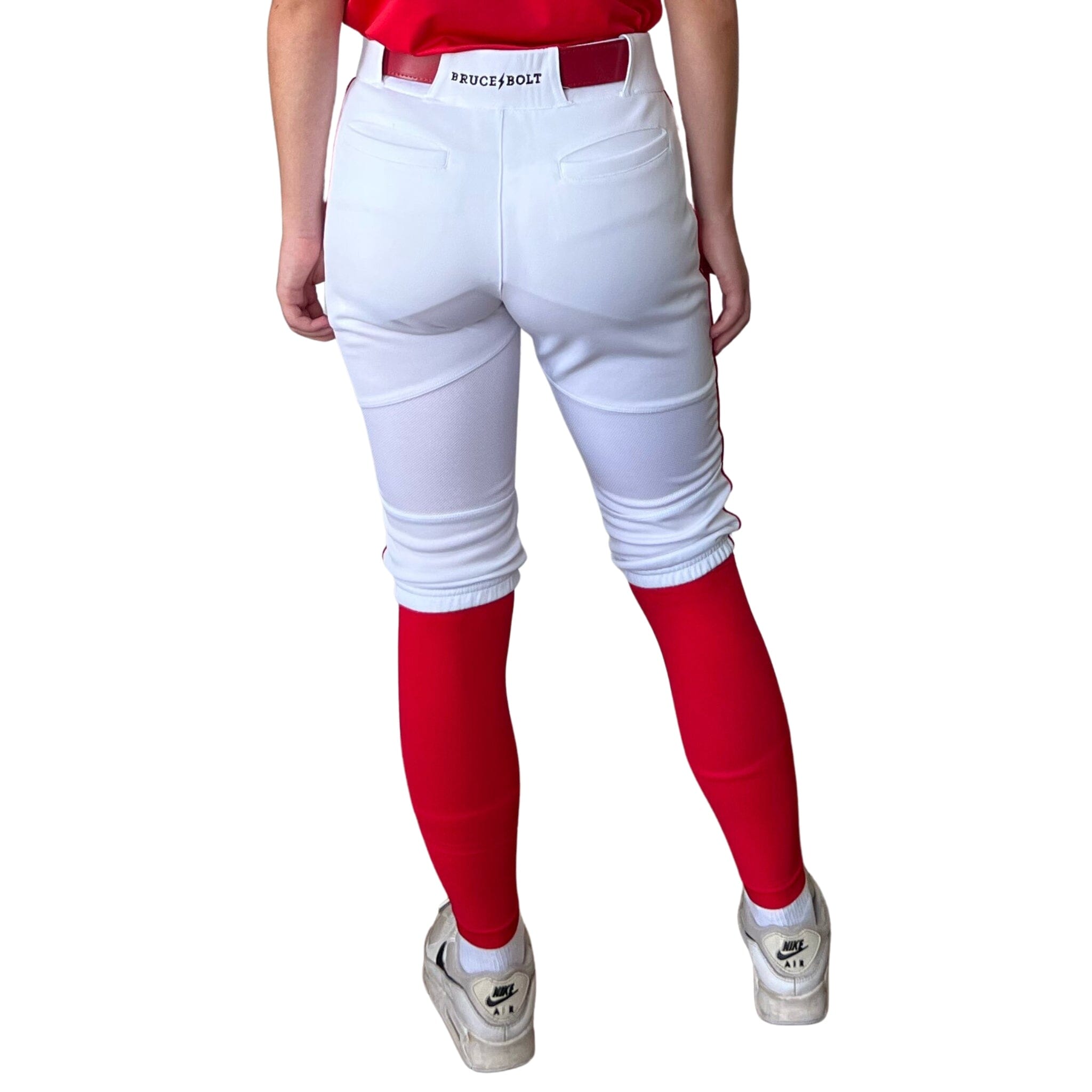 Premium Pro Softball Knicker Pant w/ Piping - White/Red- thumb 3