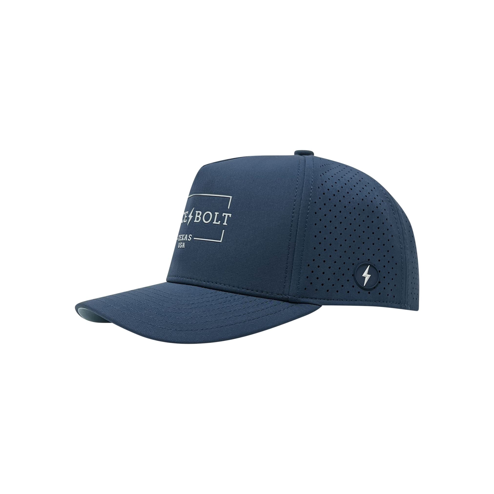"BRUCE BOLT" Standard Snapback Hat - Navy- quickbuy