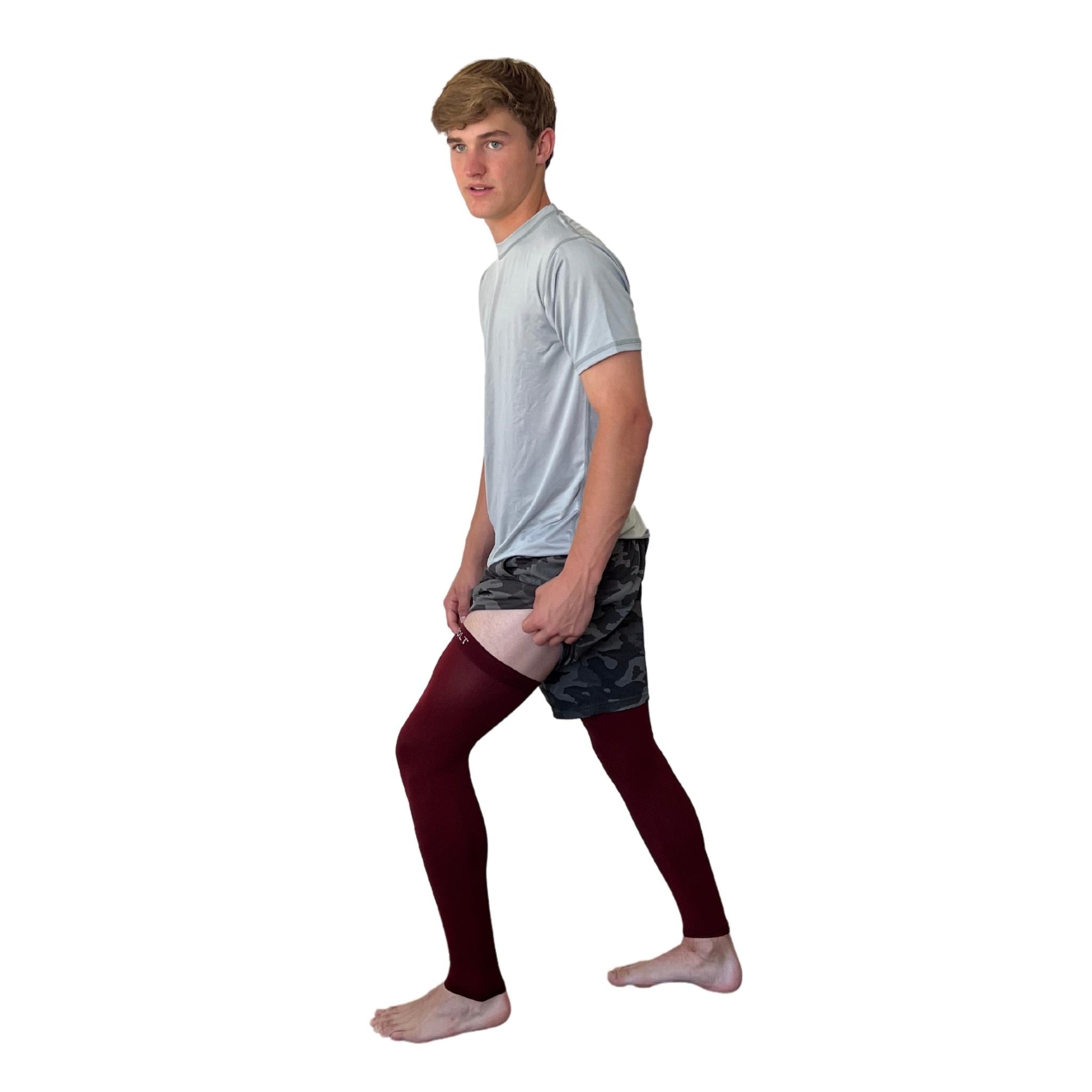 Compression Xtra Long Leg Sleeves (2-Pack) - Maroon- thumb 6