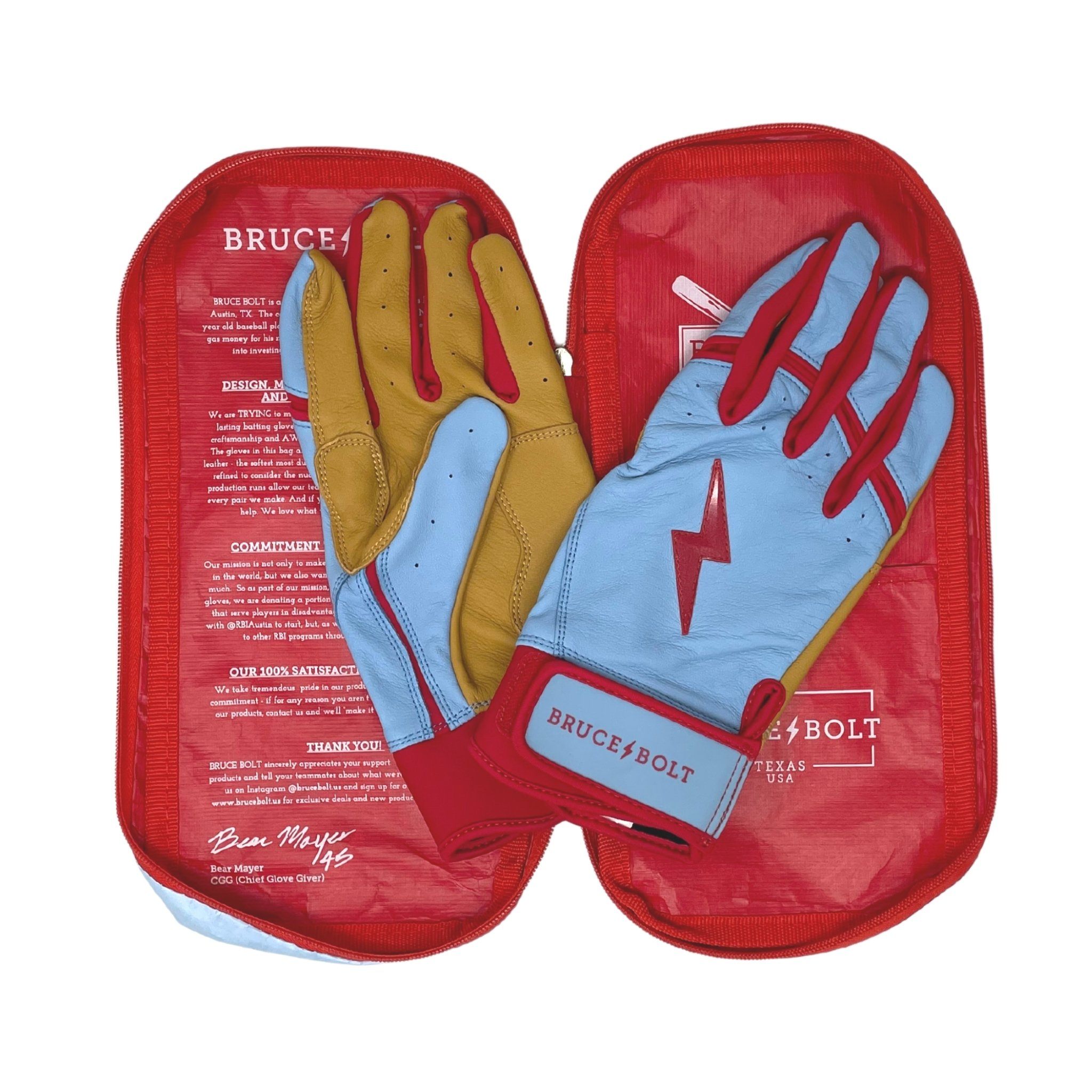 Harrison Bader Signature Series Short Cuff Batting Gloves - Baby Blue- thumb 7