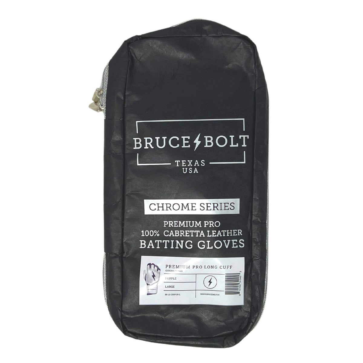 White and Purple Batting Gloves Long Cuff Batting Gloves BRUCE BOLT